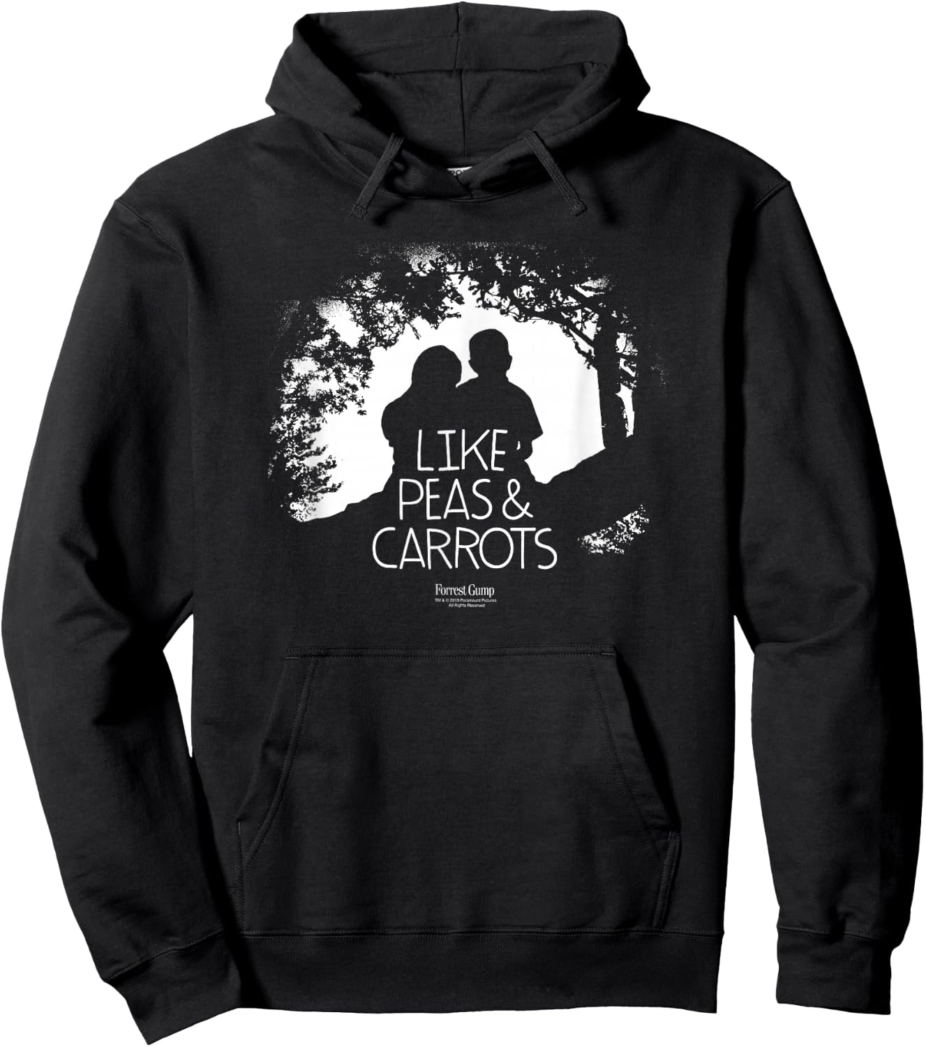 Forrest Gump Like Peas & Carrots Silhouette Small Hoodie - Hoodie | Black