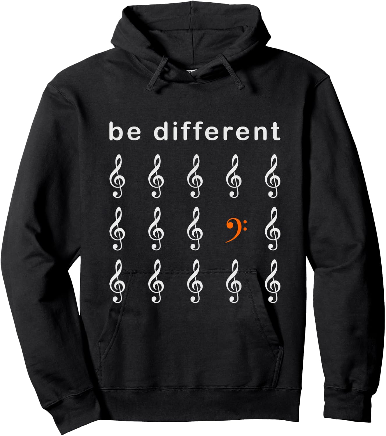 Bass Clef Musician Be Different Hoodie - Hoodie | Black