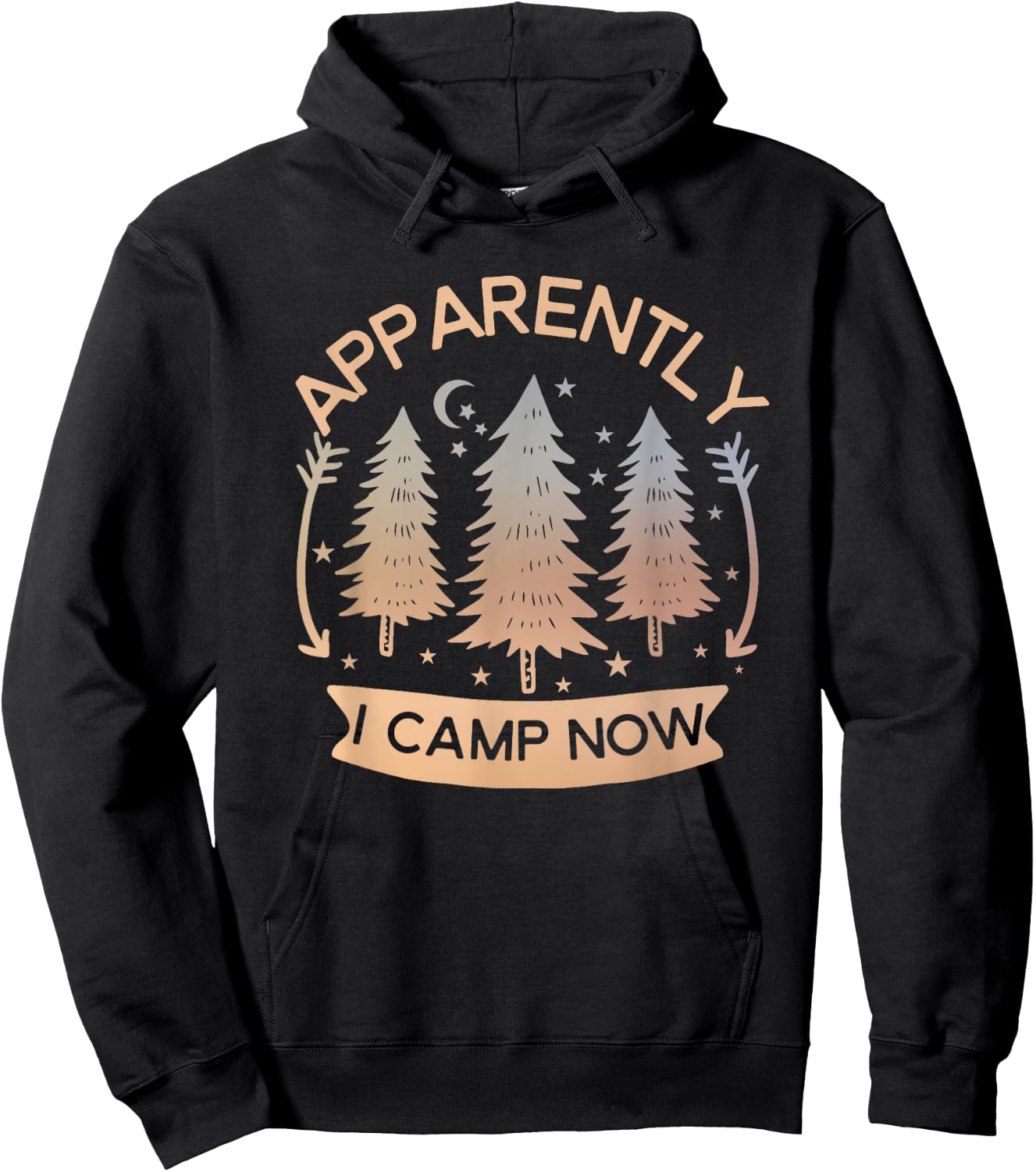 First Time Camping Cute New Camper RV Apparently I Camp Now Hoodie - Hoodie | Black