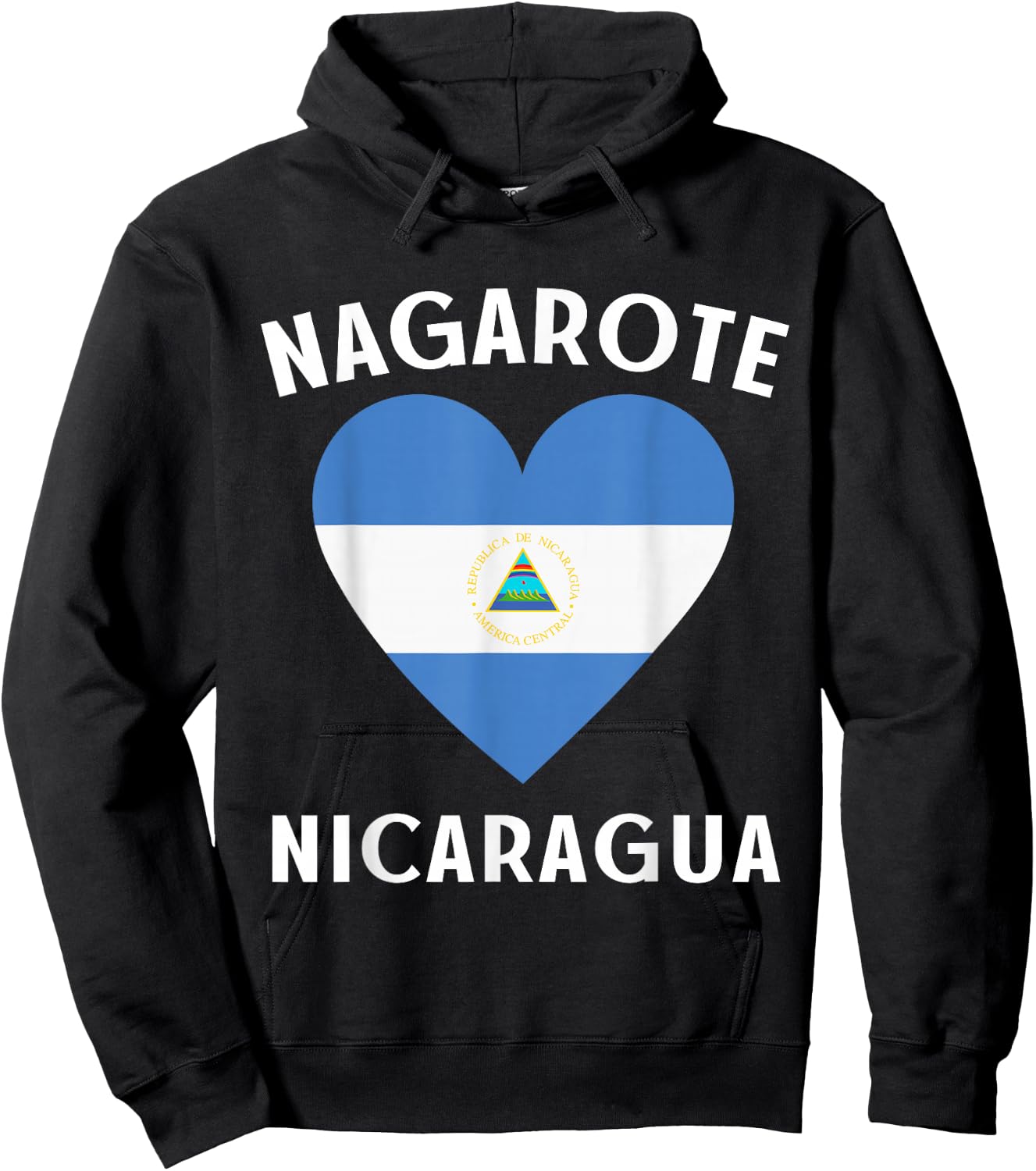 Nicaragua Flag Heart Nagarote City Hoodie - Hoodie | Black