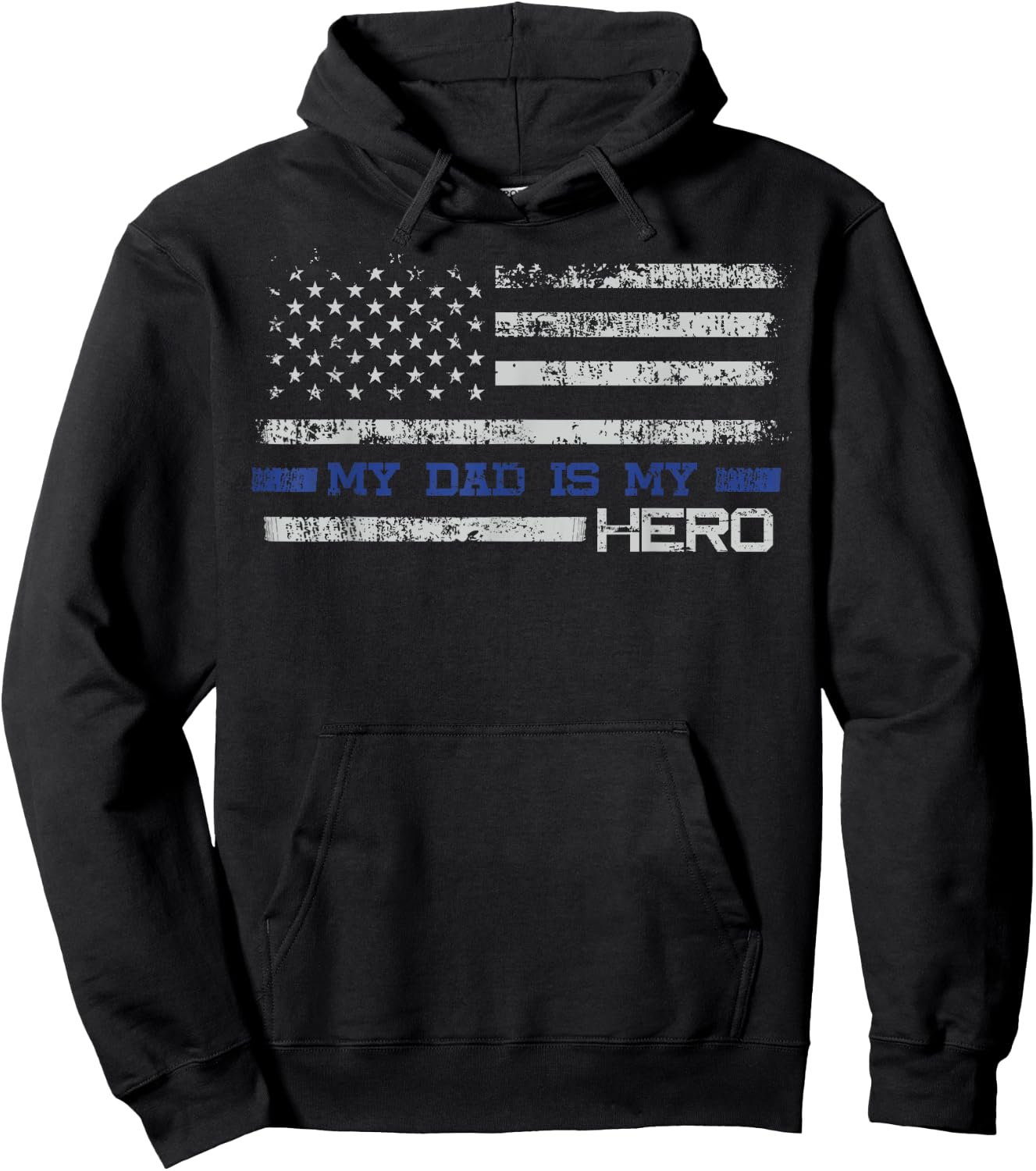 Dad Is A Hero Gift - Son Daughter of Police Hoodie - Hoodie | Black