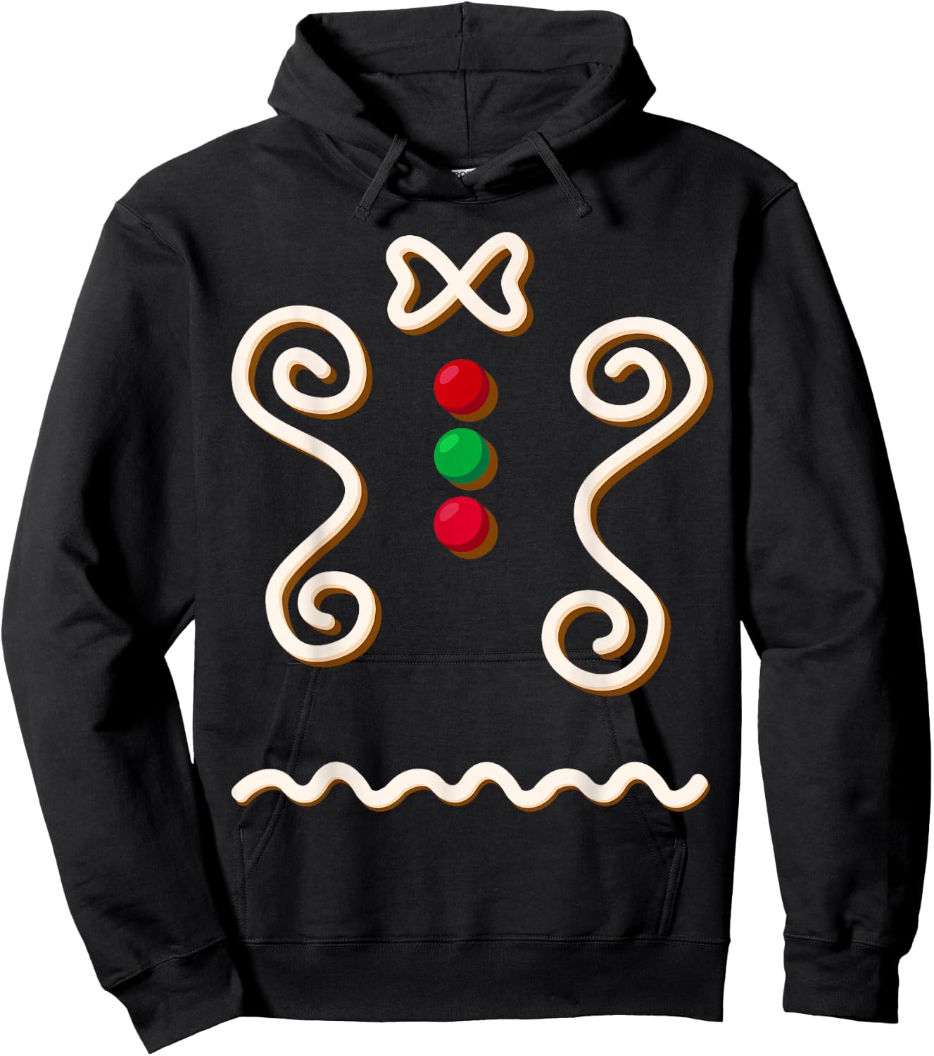Gingerbread Man Costume Funny DIY Christmas Lazy Halloween Hoodie - Hoodie | Black