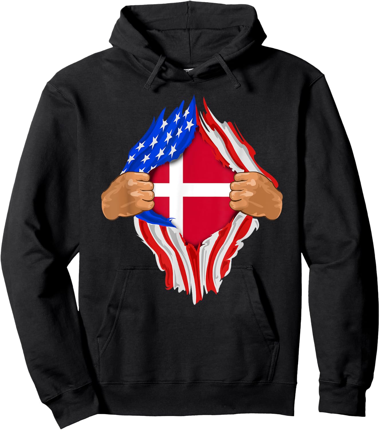 Danish Blood Inside Me | Denmark Flag Gift Hoodie - Hoodie | Black
