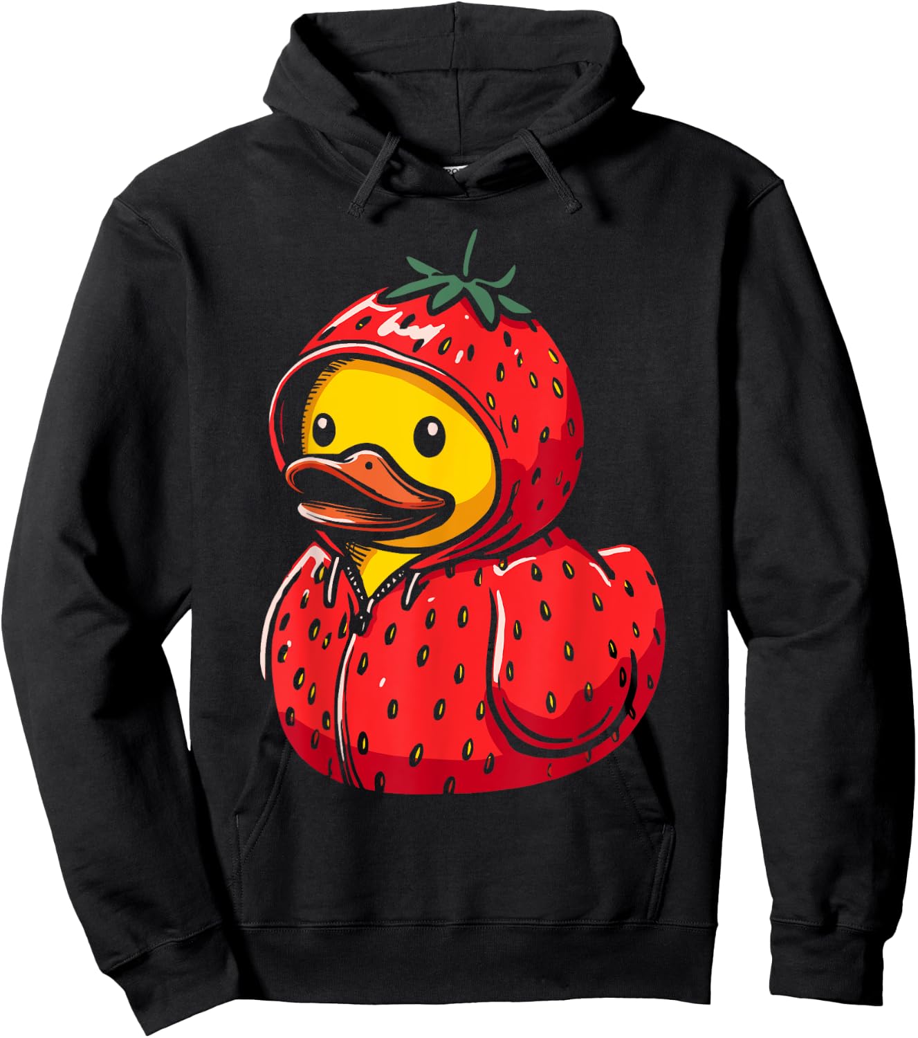 Strawberry Rubber Duck Strawberry Duckling Hoodie - Hoodie | Black