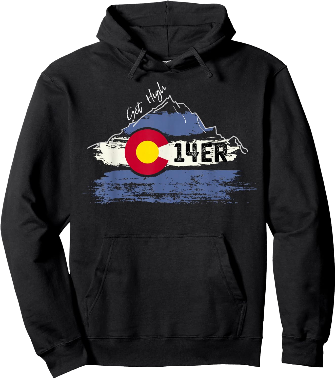 Get High on Colorado 14ers Hoodie - Hoodie | Black