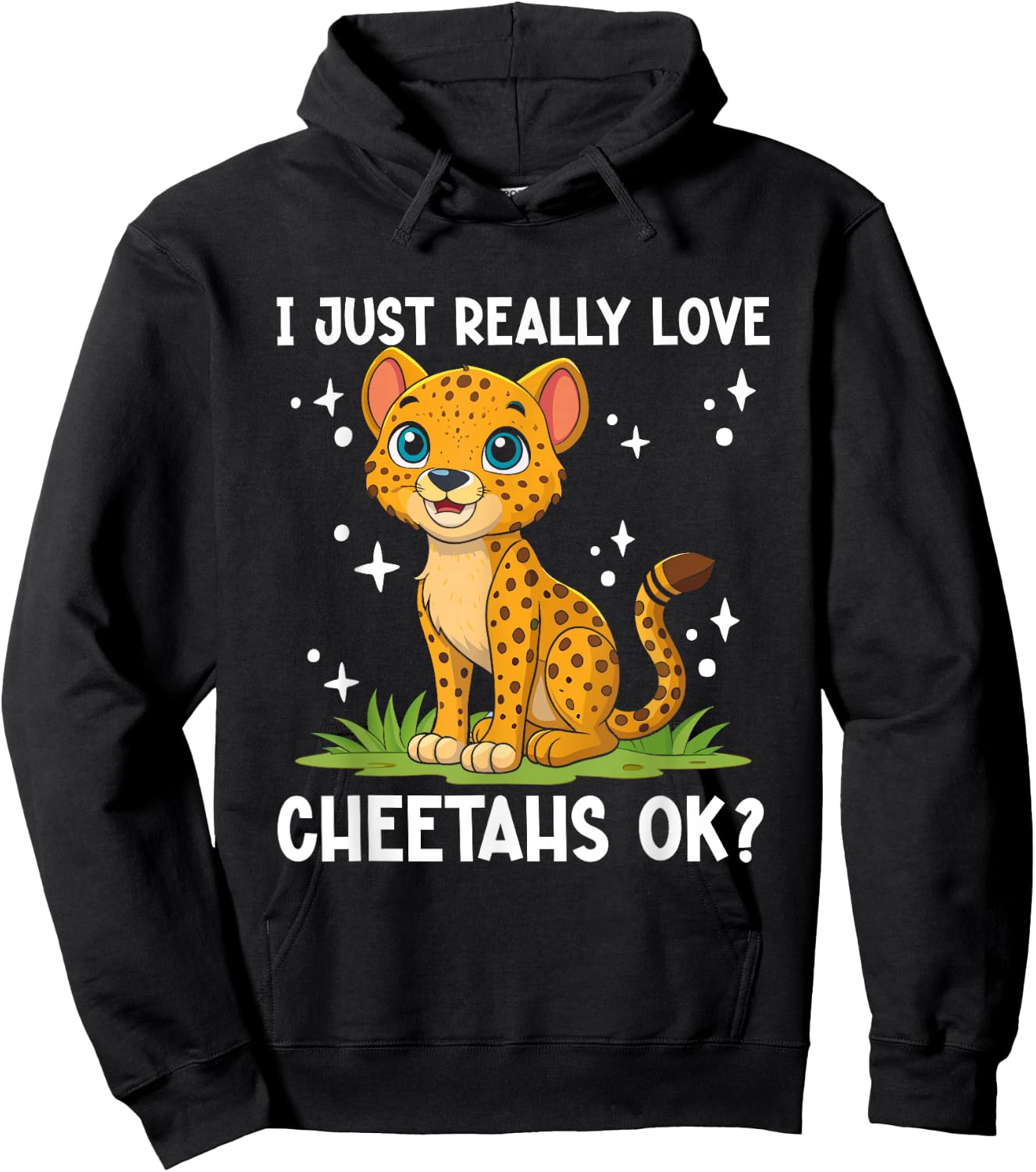 Cheetah Kids I Just Really Love Cheetahs Ok Cheetah Lover Hoodie - Hoodie | Black
