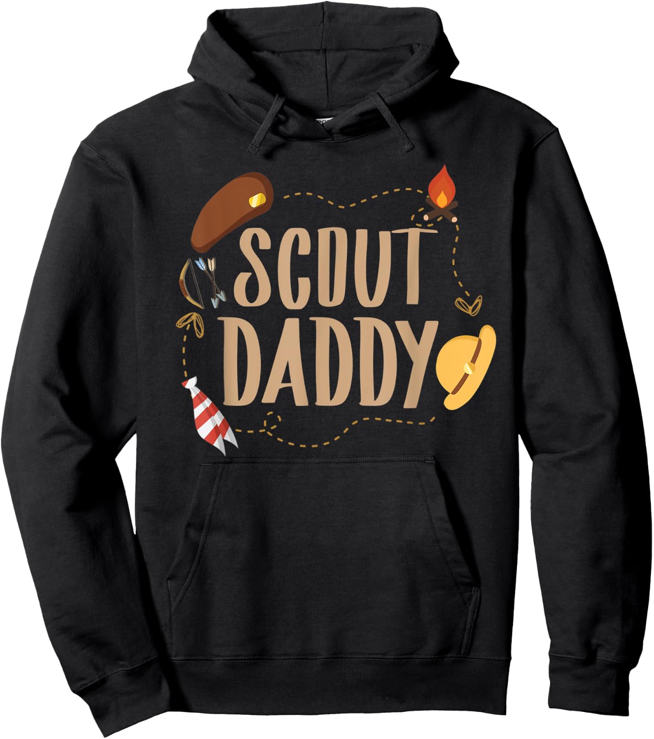 Scout Daddy Matching Camping Scout Scouting Dad Adventure Hoodie - Hoodie | Black