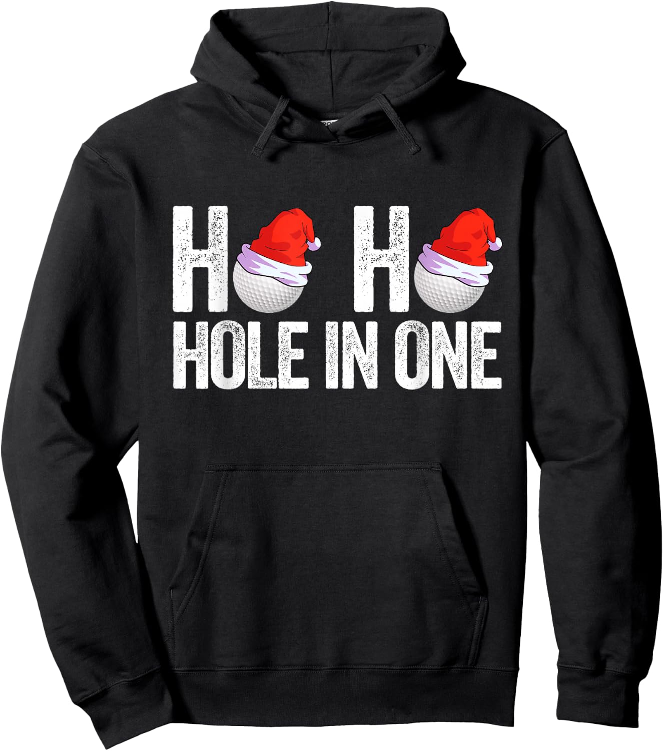 Golf Ball Christmas Golfing Santa Hat Golf Gift Golfer Hoodie - Hoodie | Black