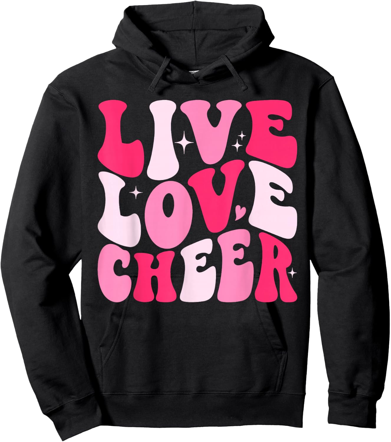 Live Love Cheer Cheerleading Cheerleader Women Teen Girls Hoodie - Hoodie | Black