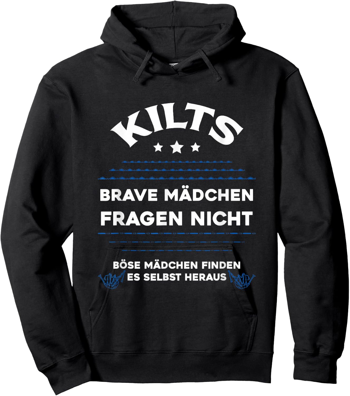 Kilts Brave Girls Kilt Scotland Tartan , black Hoodie - Hoodie | Black