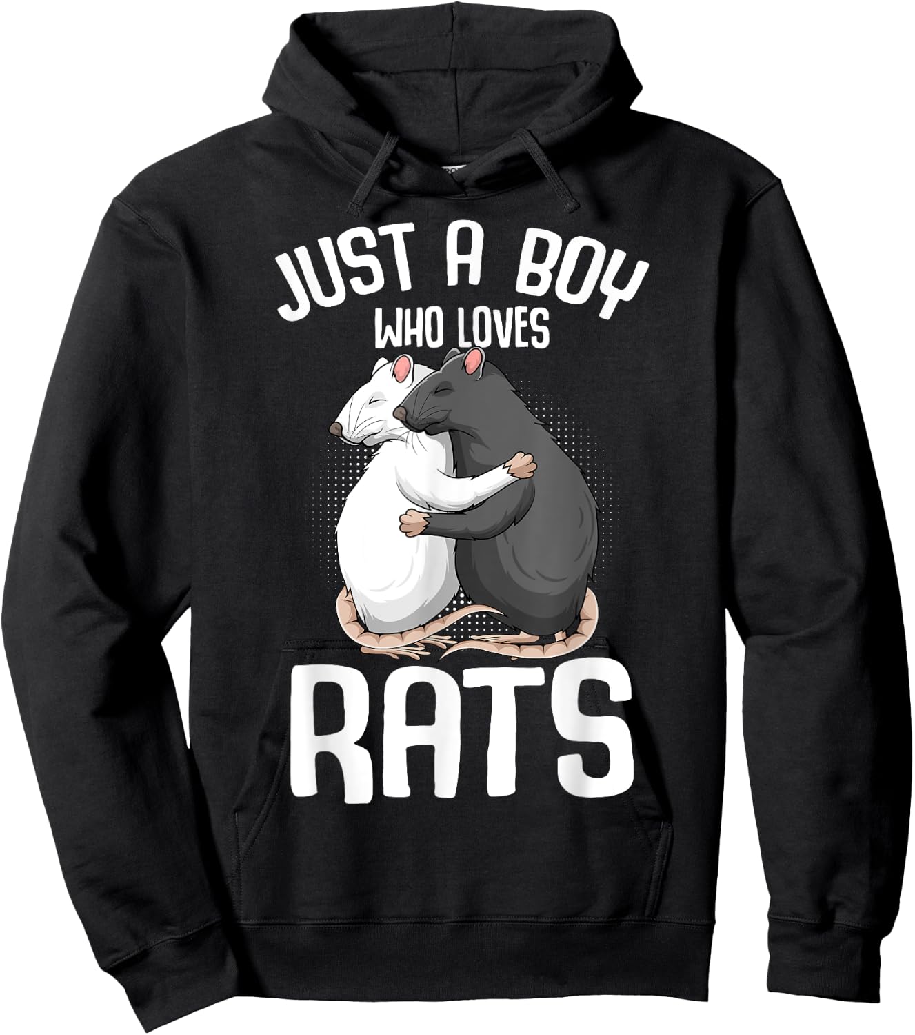 Just A Boy Who Loves Rats Kids Boys Rat Lover Hoodie - Hoodie | Black