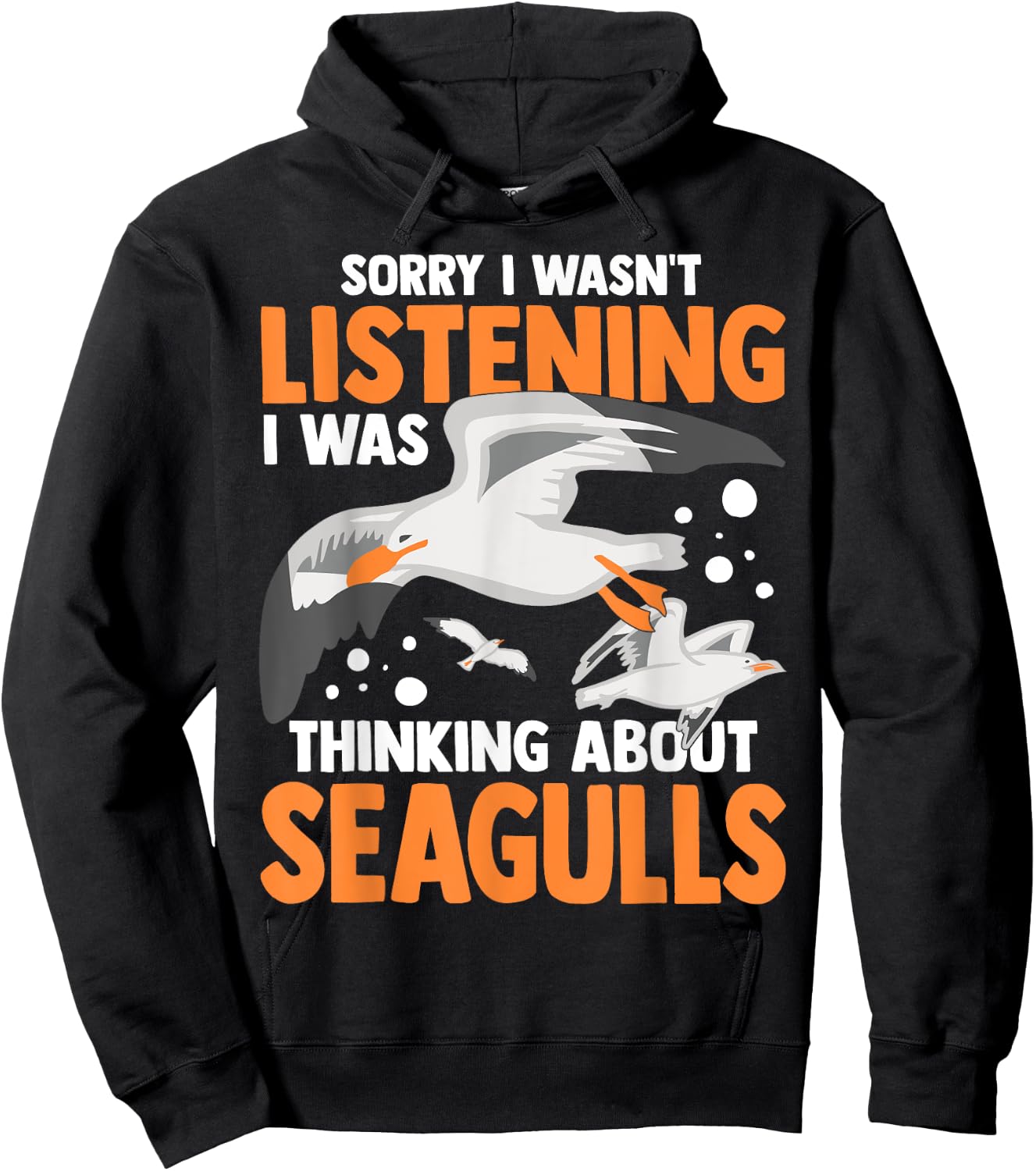 Seagull Birds Funny Animals Flying Seabird Hoodie - Hoodie | Black