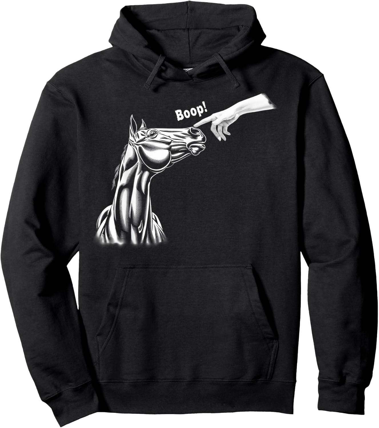 Boop Horse Funny Horse Hoodie - Hoodie | Black