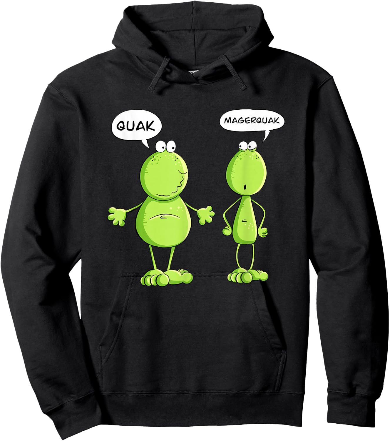 Quak and Magerquak Frog I Statement Word Game I Fun , black Hoodie - Hoodie | Black