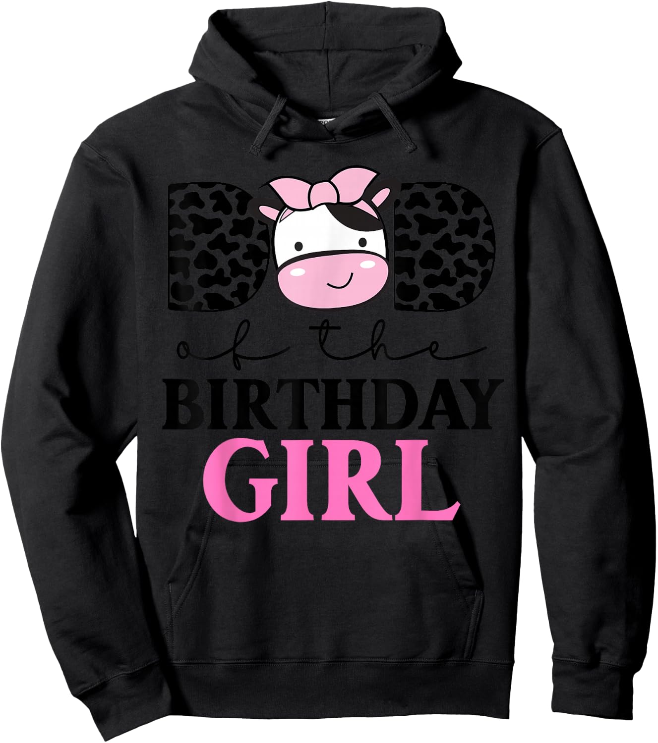 c of The Birthday Girl Farm Cow Themed Family Matching Hoodie - Hoodie | Black