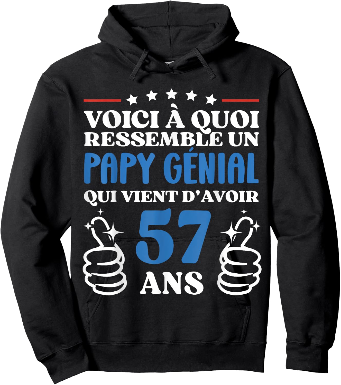 57 Years Gift Humor Birthday Grandpa Awesome , Black, S Hoodie - Hoodie | Black