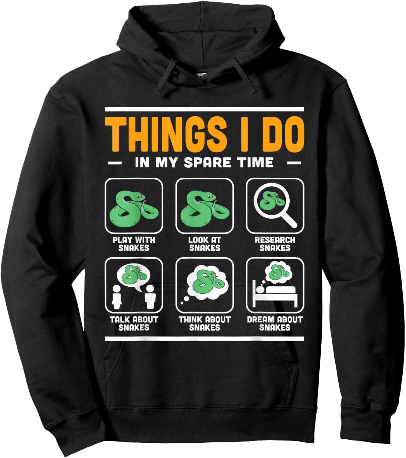 Things I Do In My Spare Time Reptile Serpent Snake Hoodie - Hoodie | Black