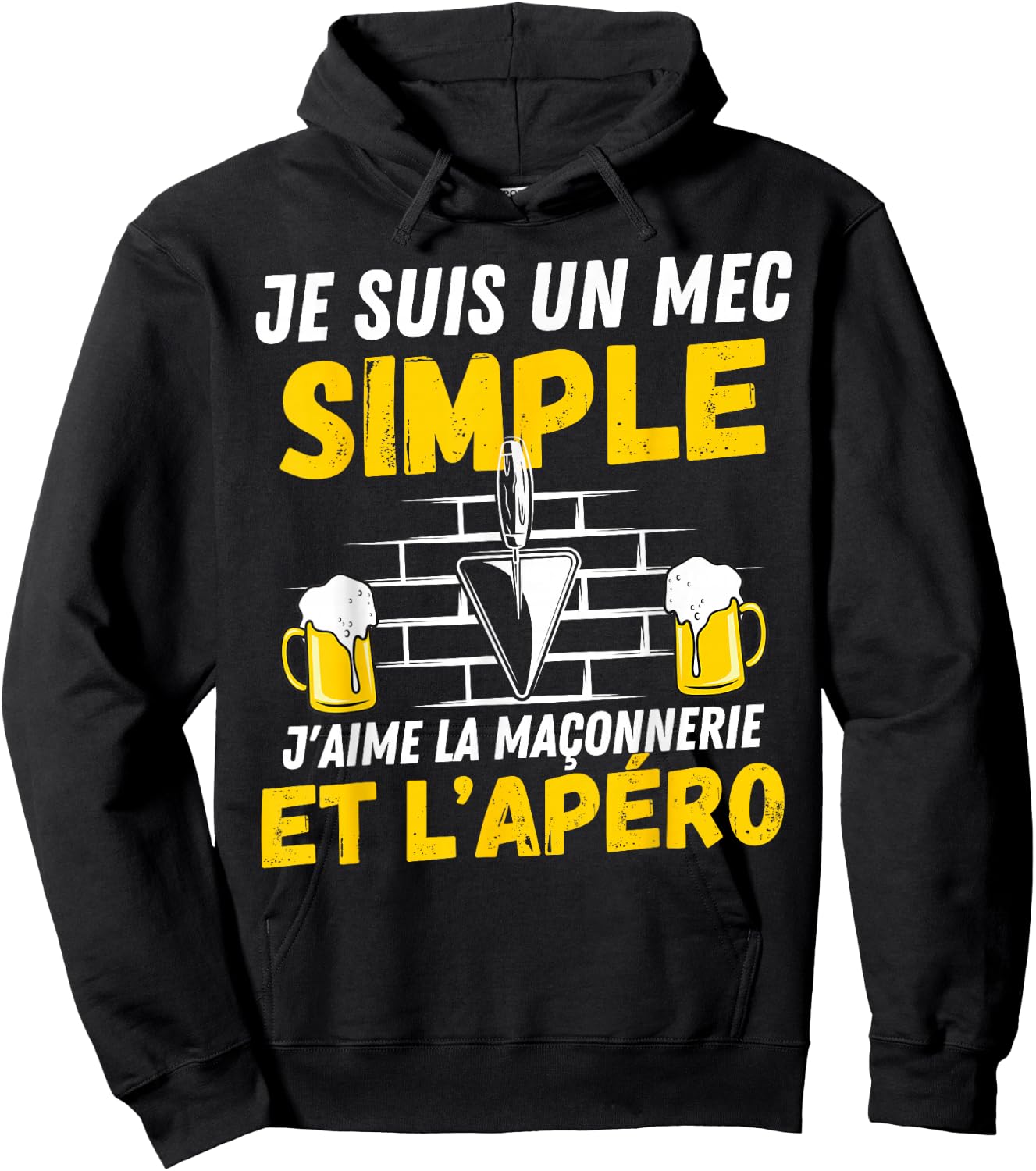 Simple guy I love masonry and aperitif humor man mason , Black, S Hoodie - Hoodie | Black