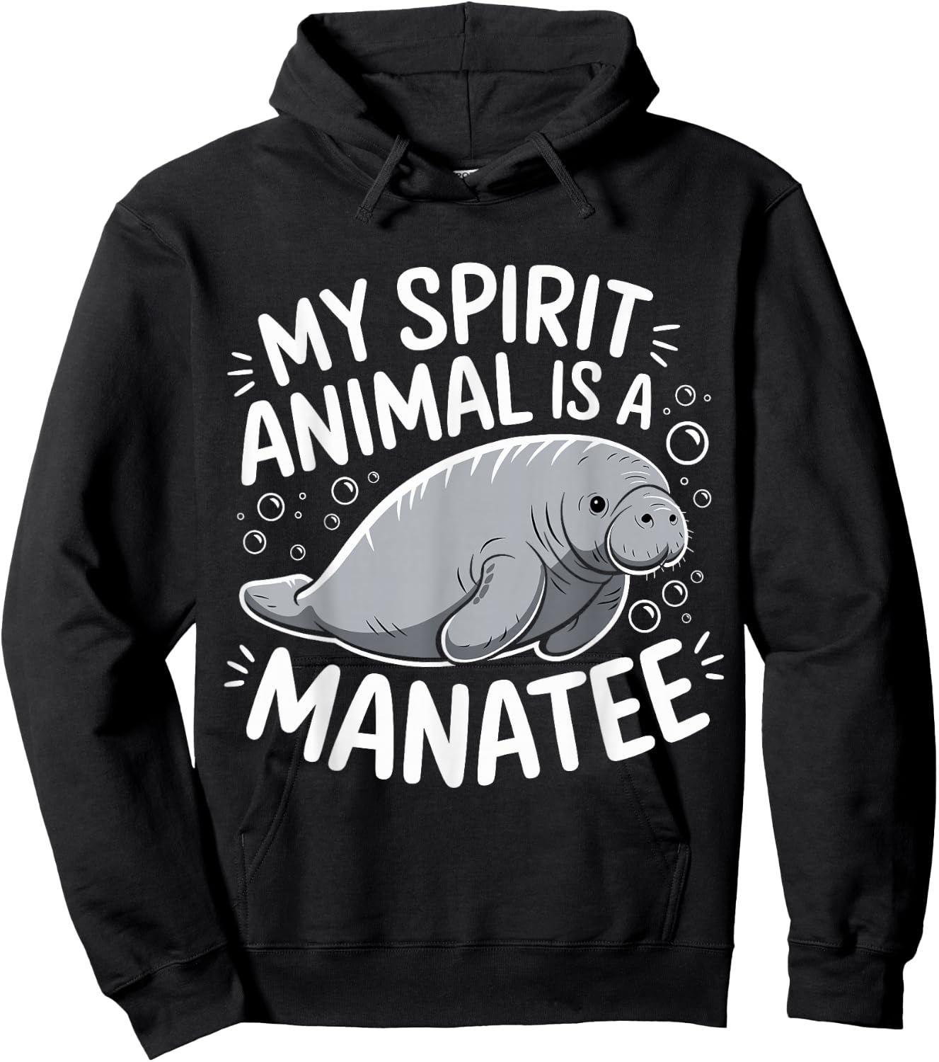 My Spirit Animal Is A Manatee Funny Manatee Sea Cow Hoodie - Hoodie | Black