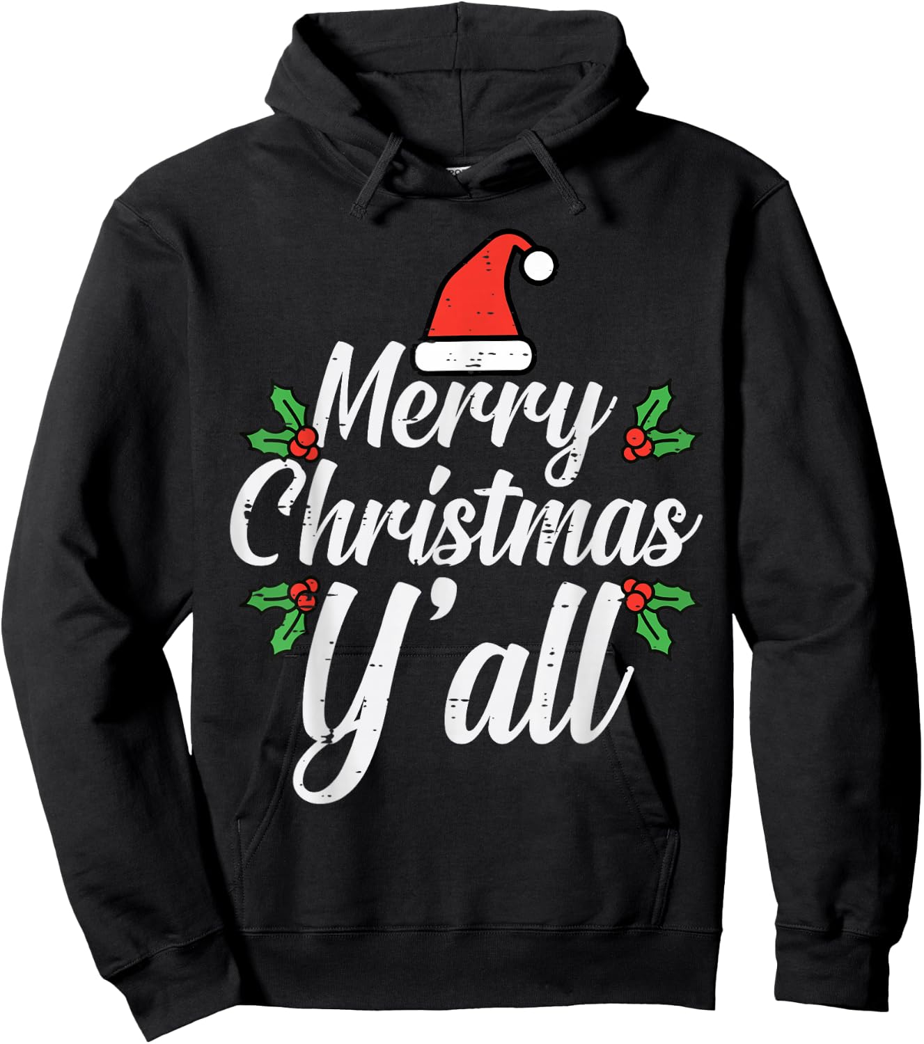 Merry Christmas Y'All Christmas Xmas Men Women Kids Boys Hoodie - Hoodie | Black