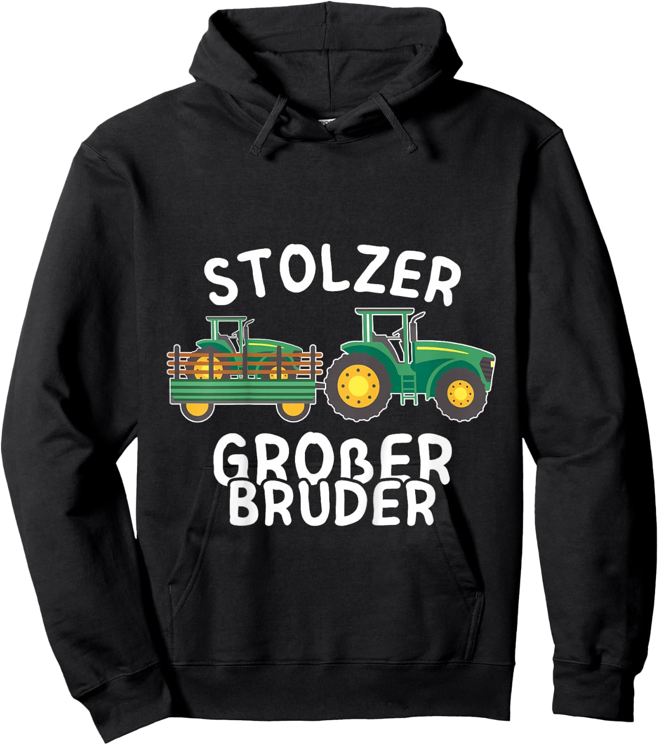 stolzer großer Bruder Traktor Junge Trecker Hoodie - Hoodie | Black