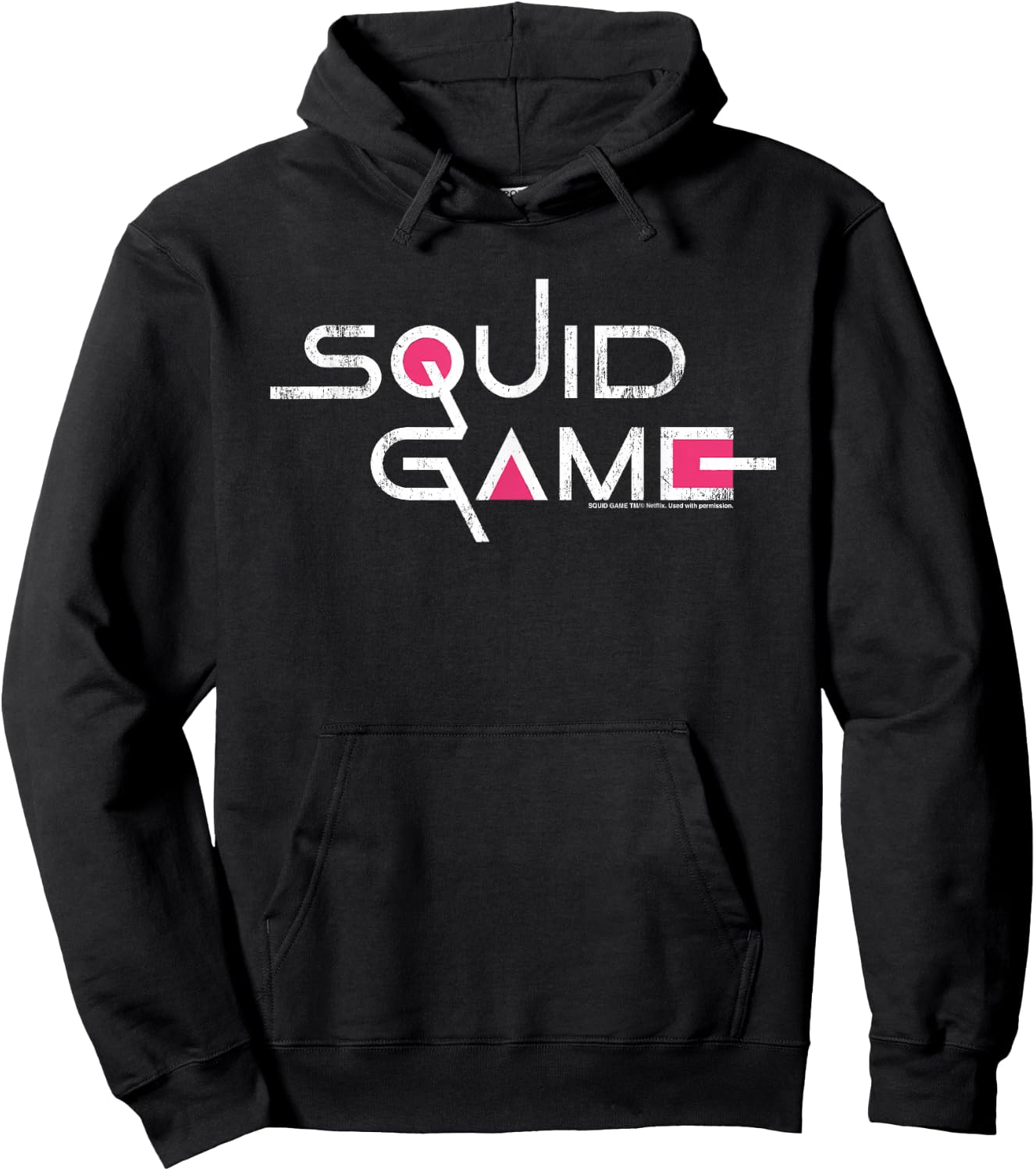 Classic Squid Game Logo with White Text , Black, S Hoodie - Hoodie | Black