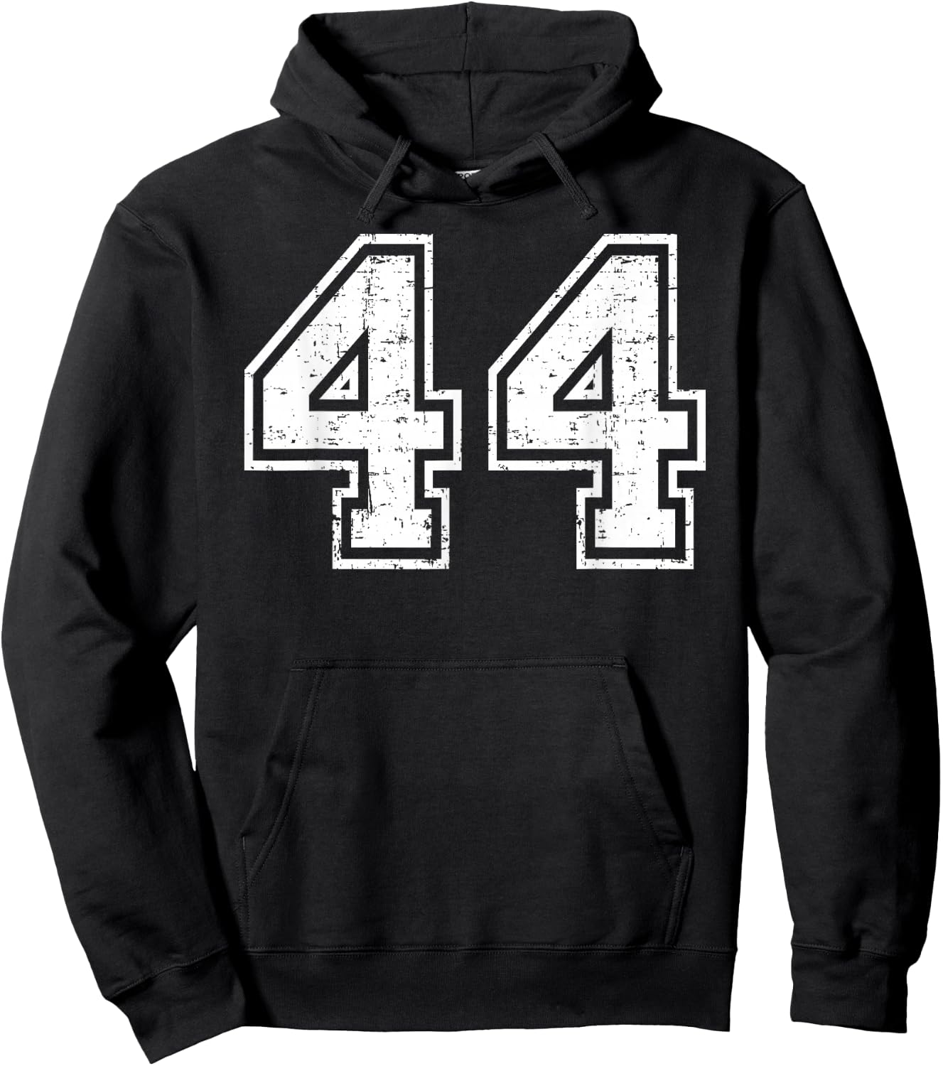 44 Number Forty-Four Team Sports Grunge Varsity Matching Hoodie - Hoodie | Black