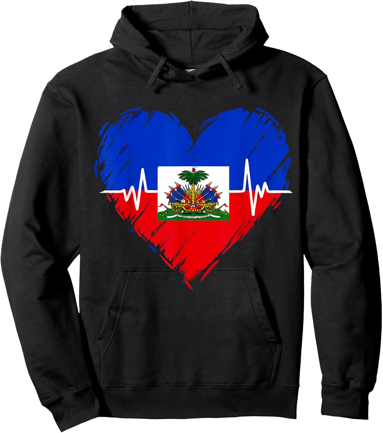 Haitian Flag Day Love Haiti Heart Haitian Roots Haiti Flag Hoodie - Hoodie | Black