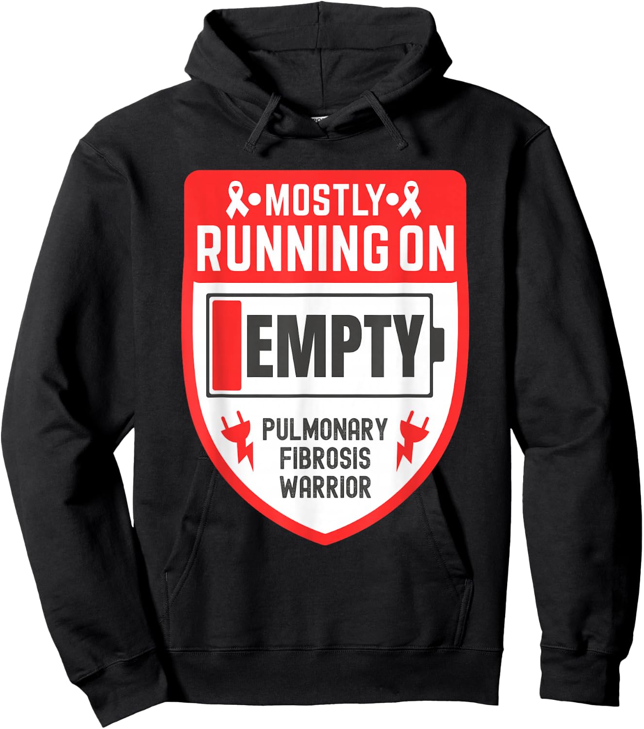 Mostly Running On Empty Pulmonary Fibrosis Warrior Hoodie - Hoodie | Black