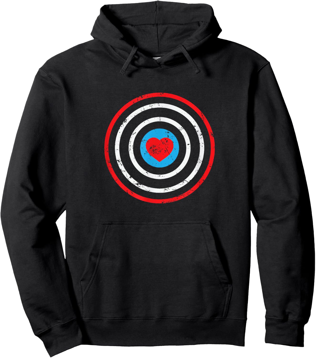 Zielscheibe mit Herz Bogenschießen Hoodie - Hoodie | Black