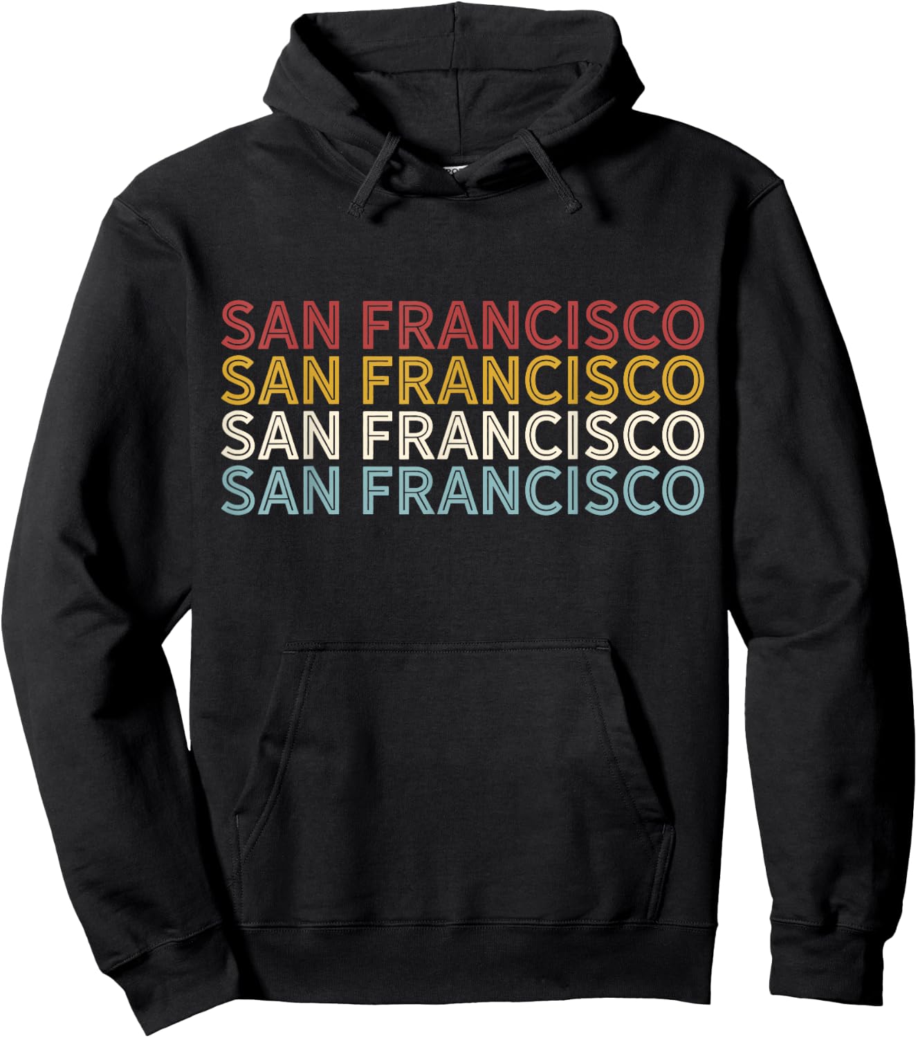 US American City 70's Retro USA - Vintage San Francisco Hoodie - Hoodie | Black