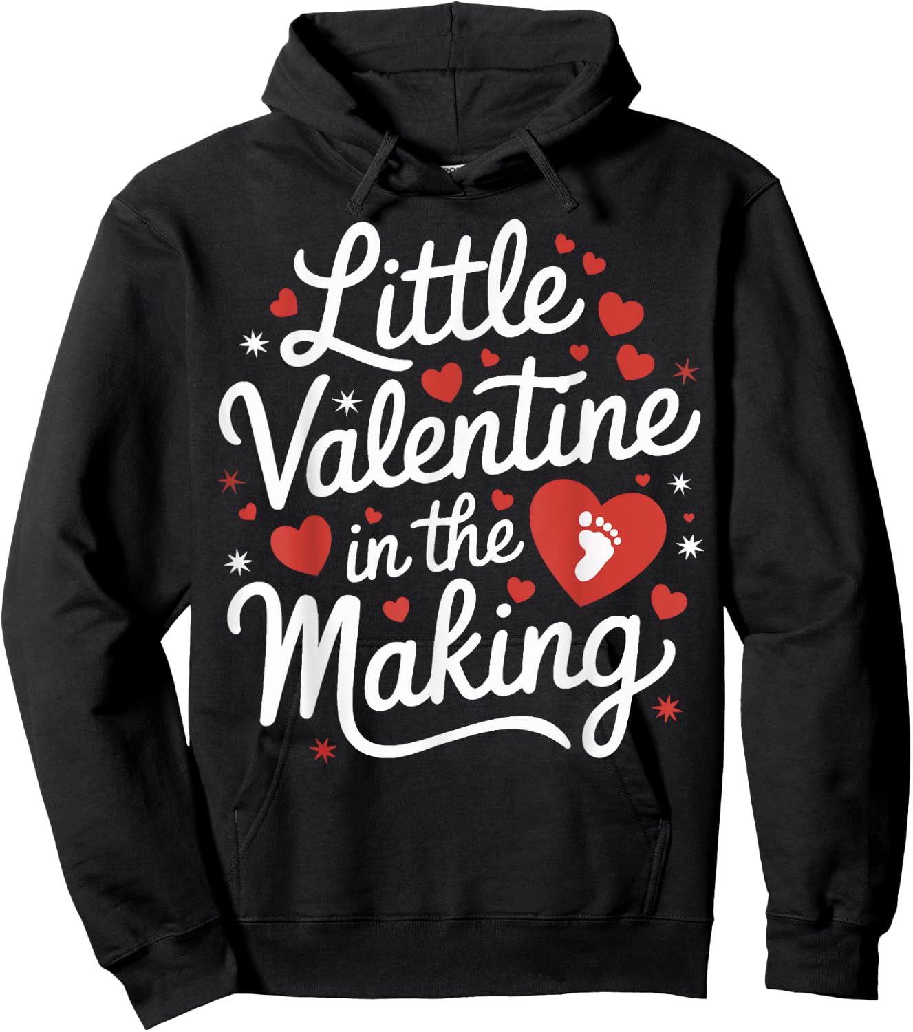 Little Valentine In the Making Pregnancy Announcement Cute Hoodie - Hoodie | Black