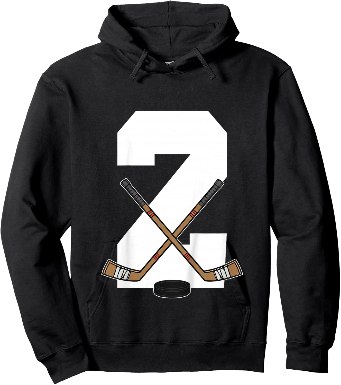 Kids Ice Hockey Kids Toddler Boys 2nd Birthday Ice Hockey Hoodie - Hoodie | Black