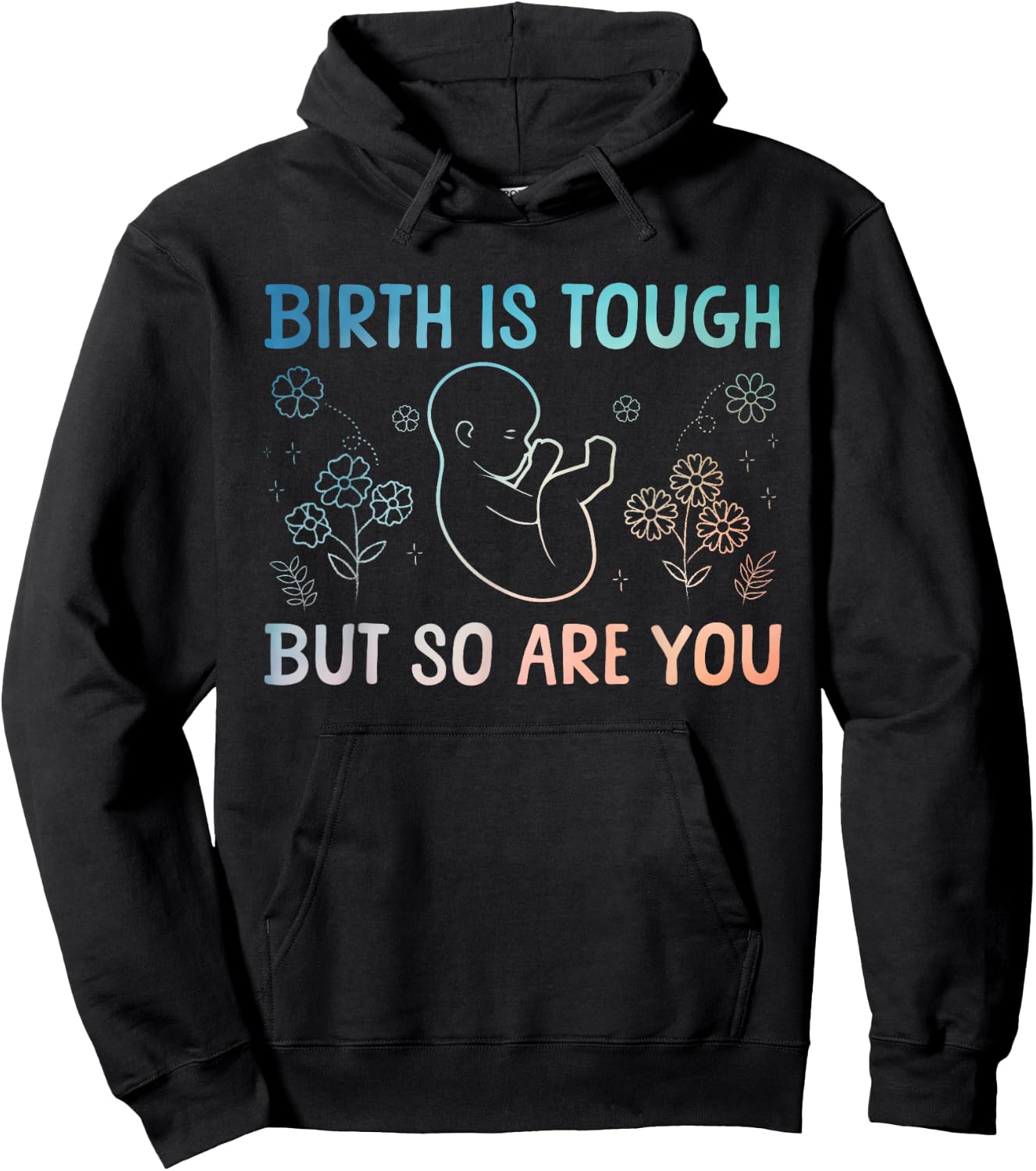 Cool Doula Art Mother Midwife Birth Worker Doula Hoodie - Hoodie | Black
