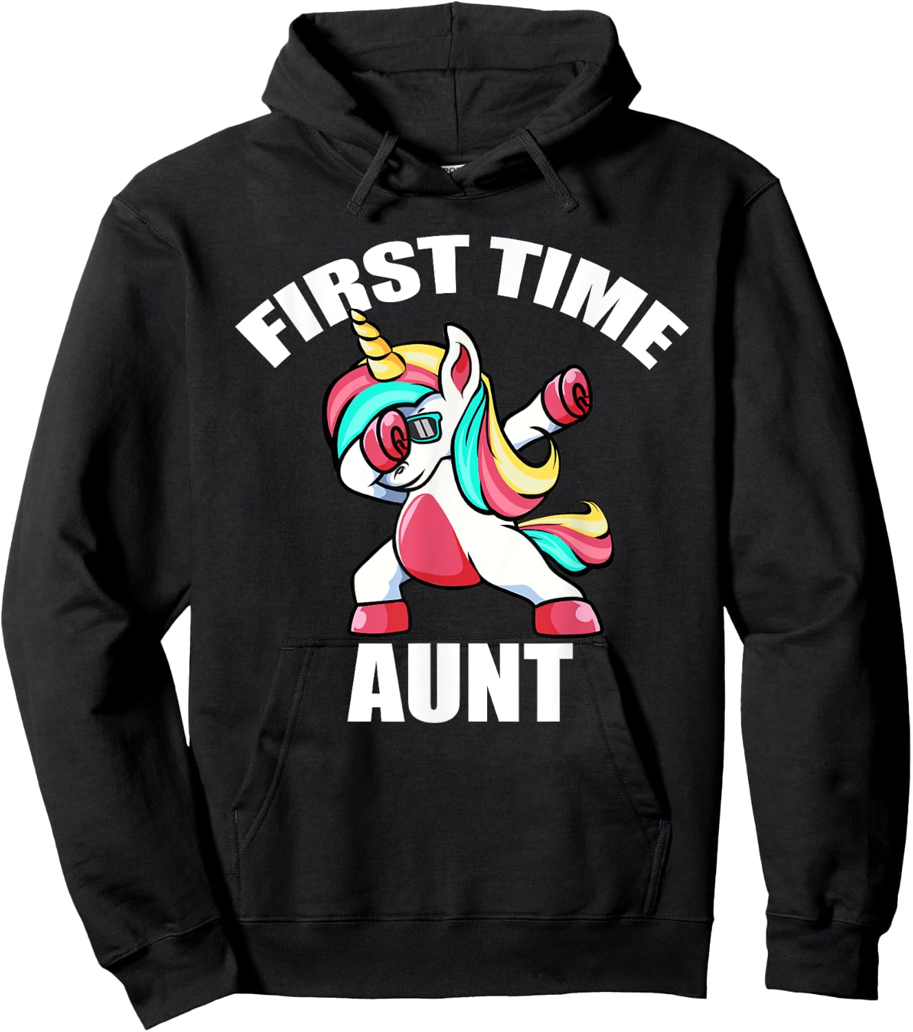 Unicorn First Time Aunt 2022 Shirt, Promoted To Aunt 2022 Hoodie - Hoodie | Black
