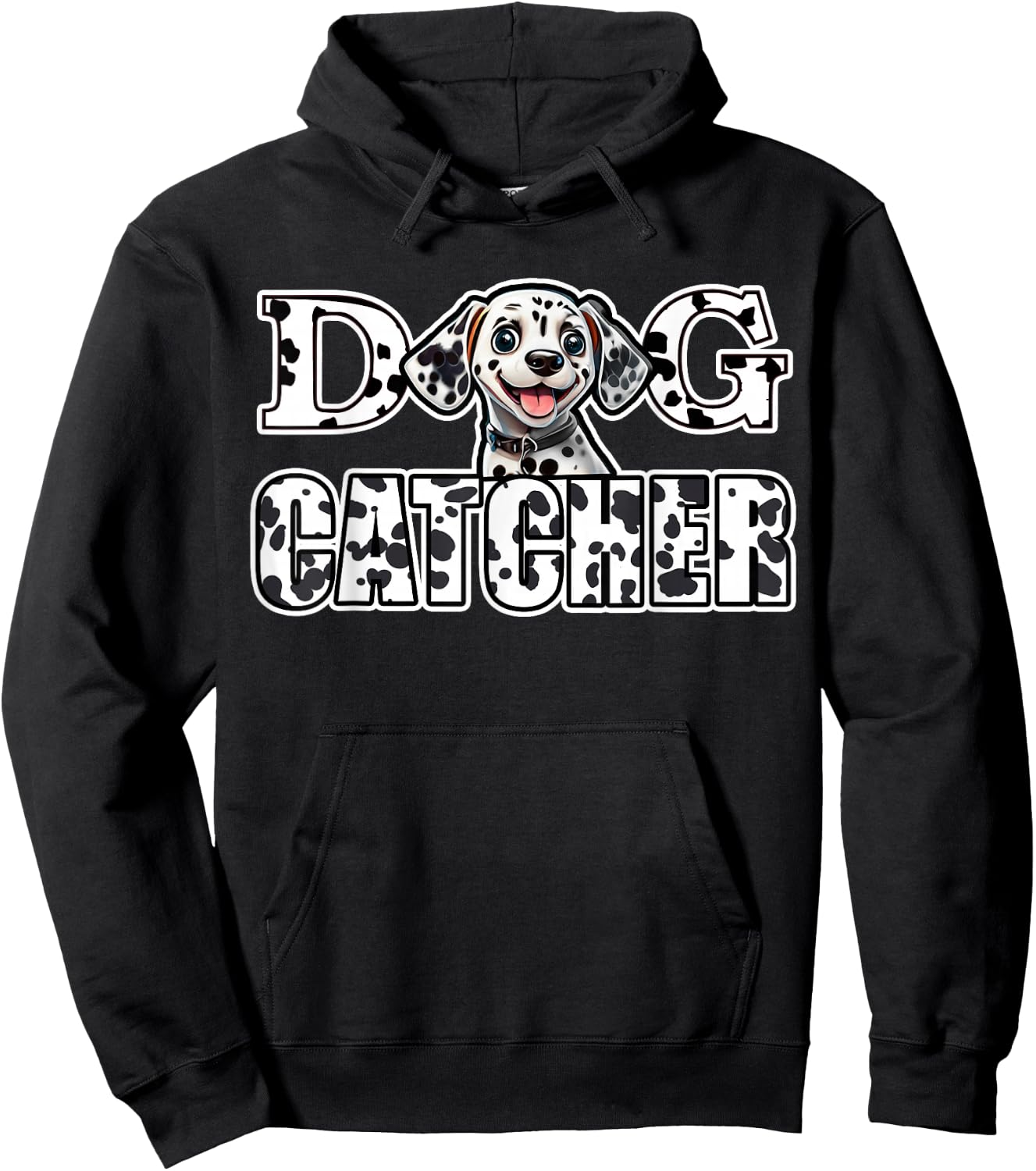 Dalmatian Dog Catcher Costume Dalmation Easy Family Costume Men Women Kids Hoodie - Hoodie | Black