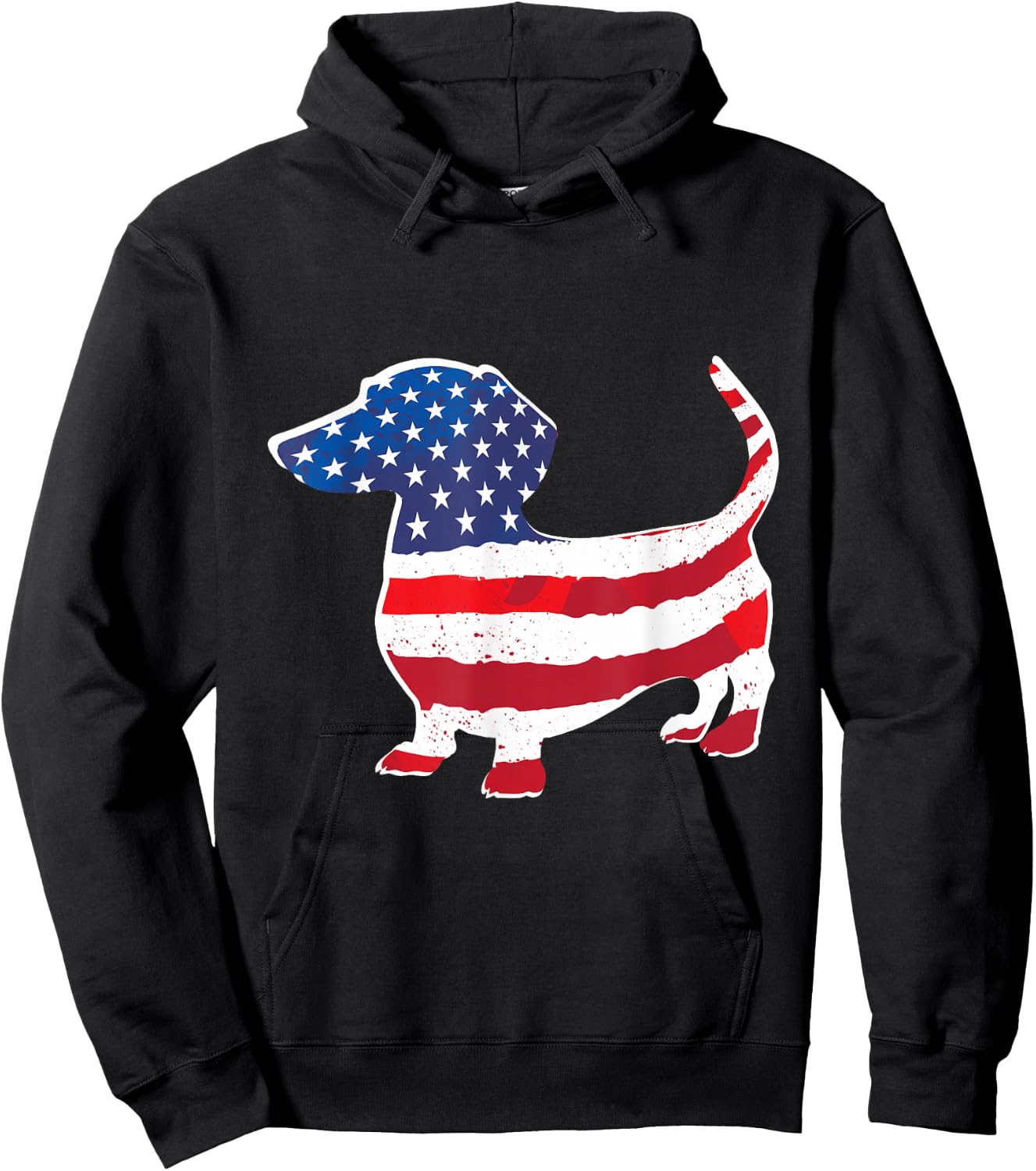 USA American Flag Dachshund Pet Dog Lovers 4th of July Men Hoodie - Hoodie | Black