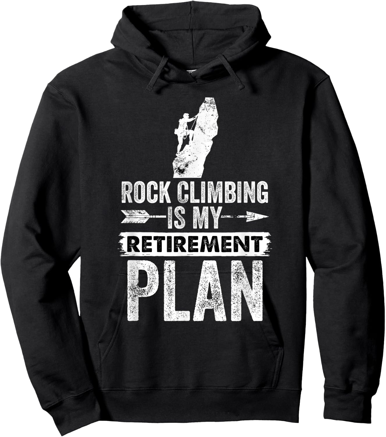 Funny Rock Climbing is My Retirement Plan Retro Vintage Hoodie - Hoodie | Black