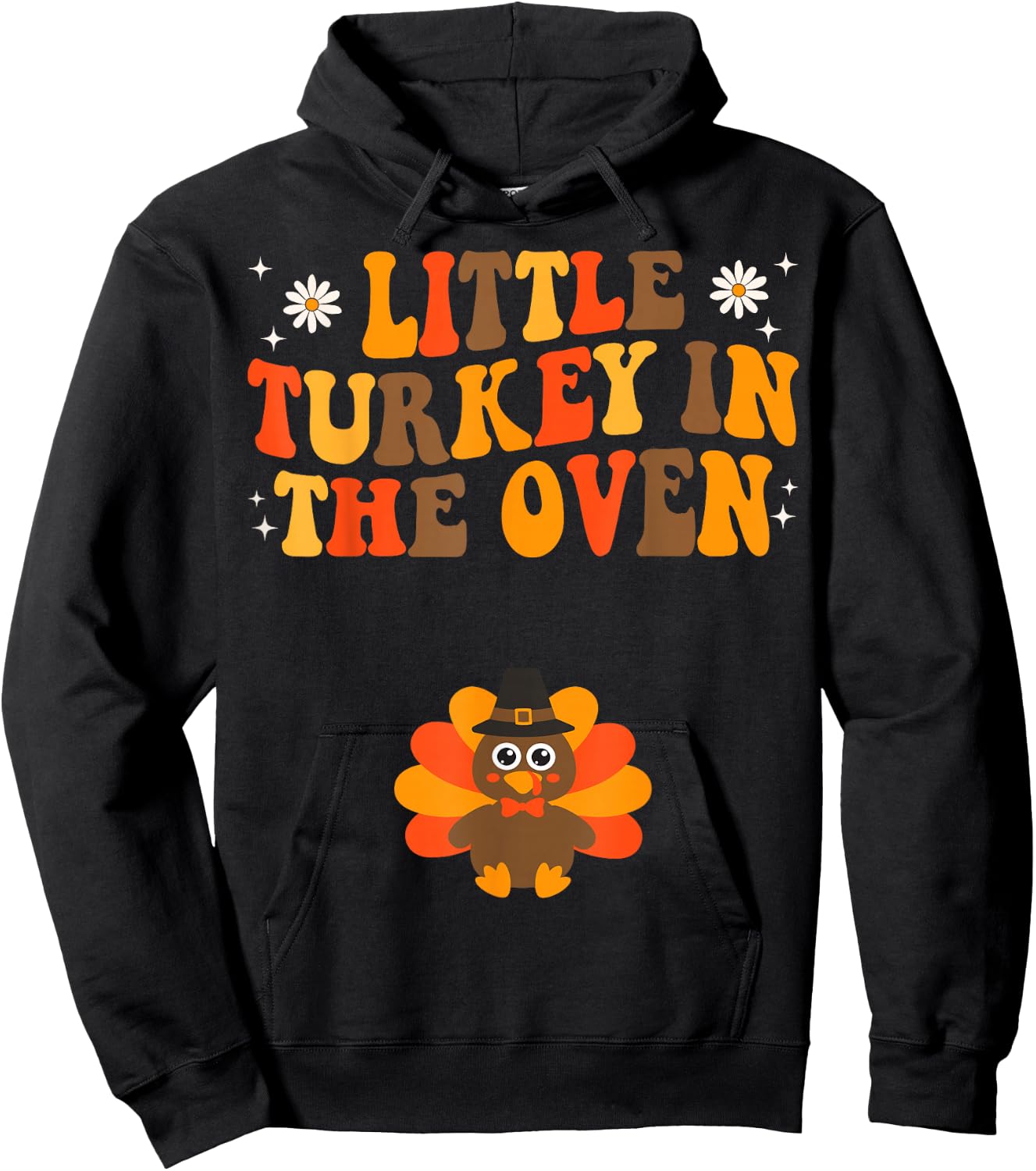 Thanksgiving Pregnancy Announcement Turkey Baby Reveal Hoodie - Hoodie | Black