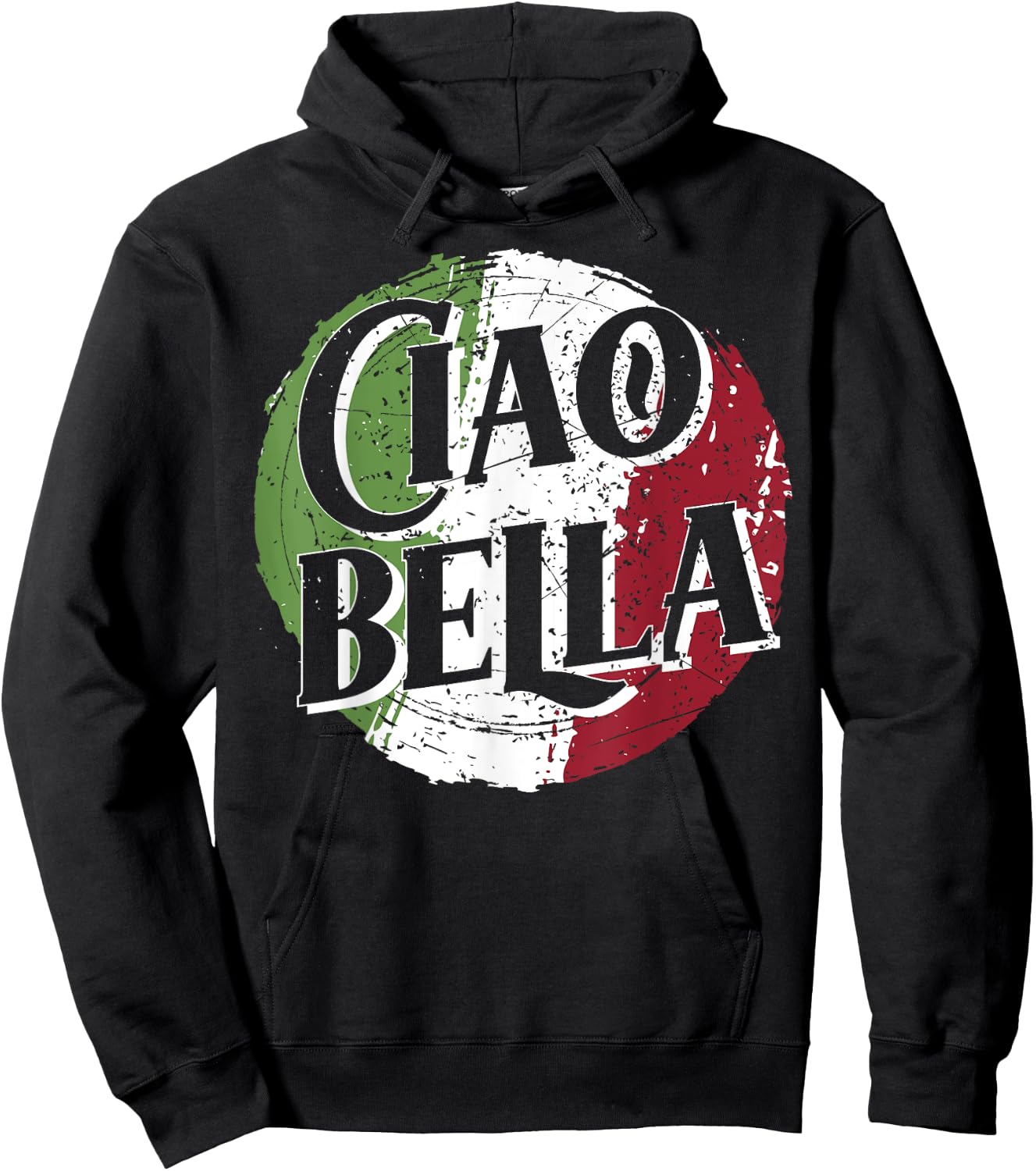 Ciao Bella mit italienischer Flagge, italienisches Hoodie - Hoodie | Black