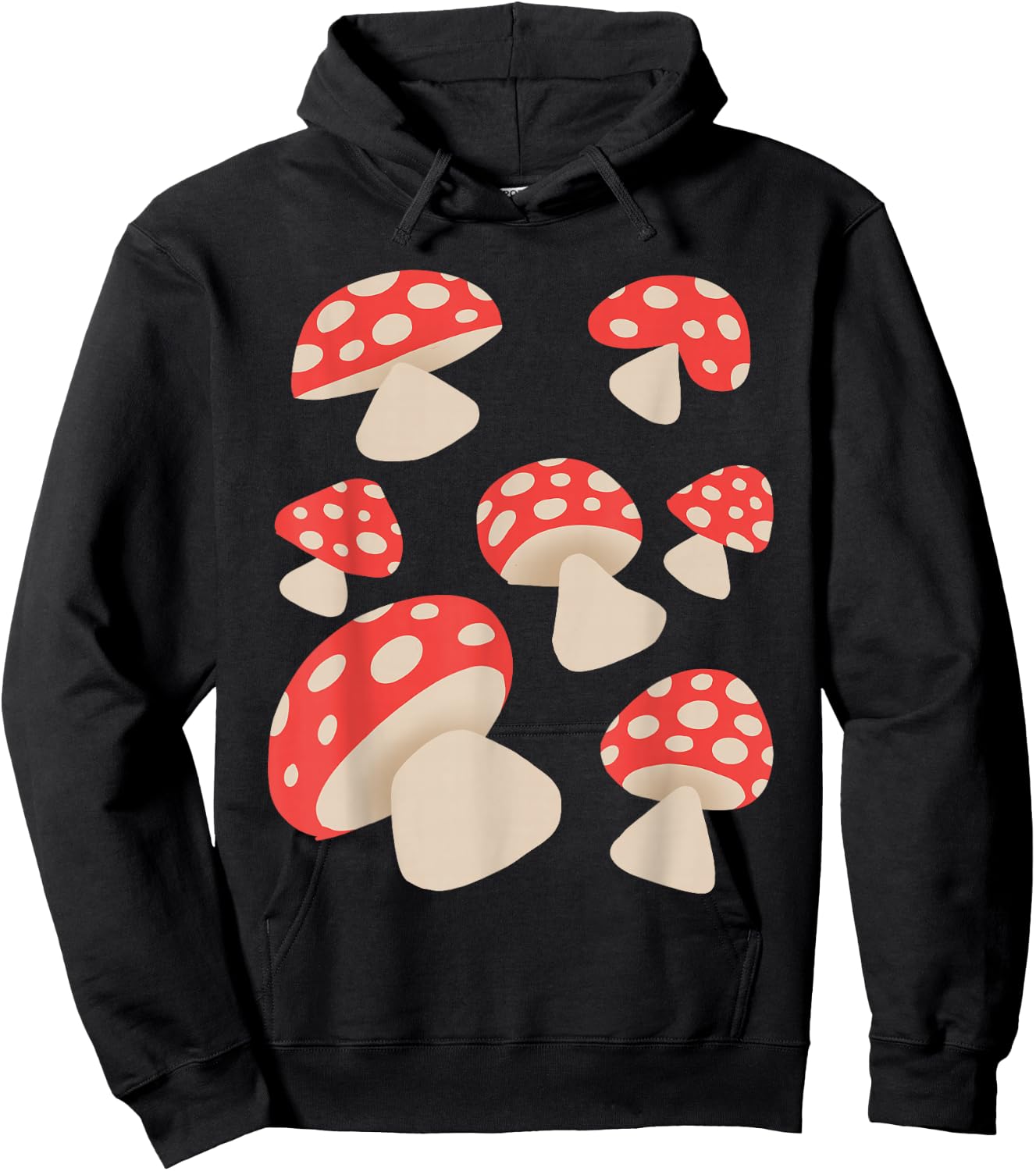 Toadstools and red mushrooms Hoodie - Hoodie | Black