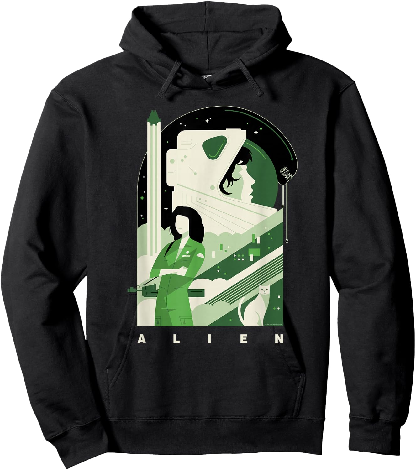 Alien 45th Anniversary Ellen Ripley Stylized Tribute Art Hoodie - Hoodie | Black