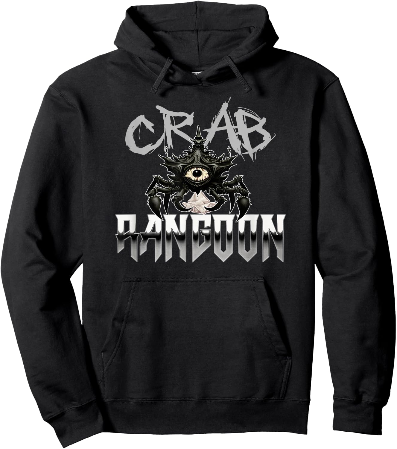 CRAB RANGOON Funny Chinese Food Heavy Metal Band Metalhead Hoodie - Hoodie | Black
