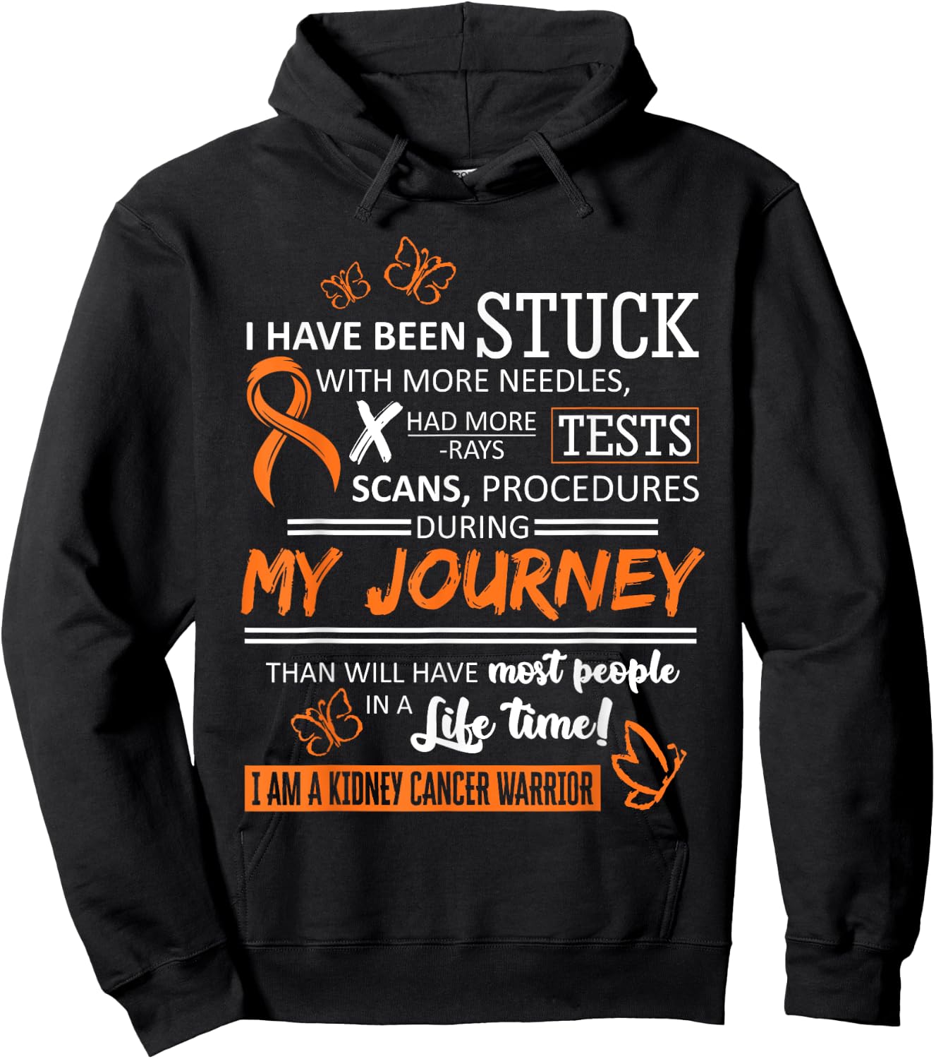 My Journey I Am A Kidney Cancer Warrior Hoodie - Hoodie | Black