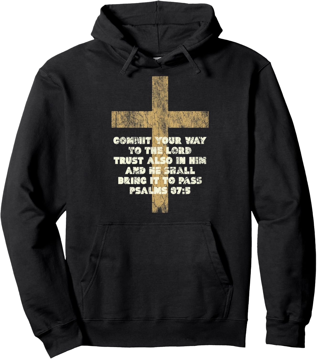 Psalms 37:5 Commit Your Way to the Lord Bible Verse Hoodie - Hoodie | Black