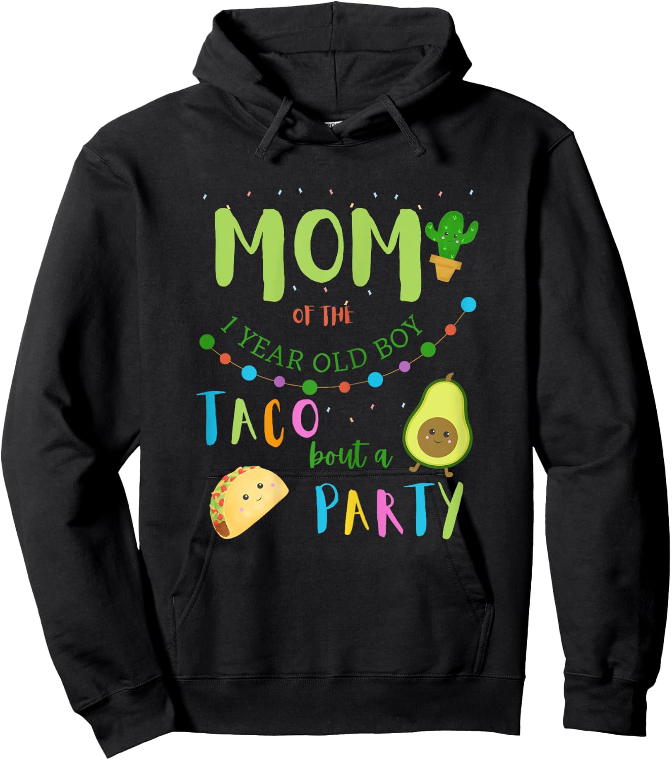 Mom Mommy 1st Birthday Taco Bout A Party Family Matching Hoodie - Hoodie | Black
