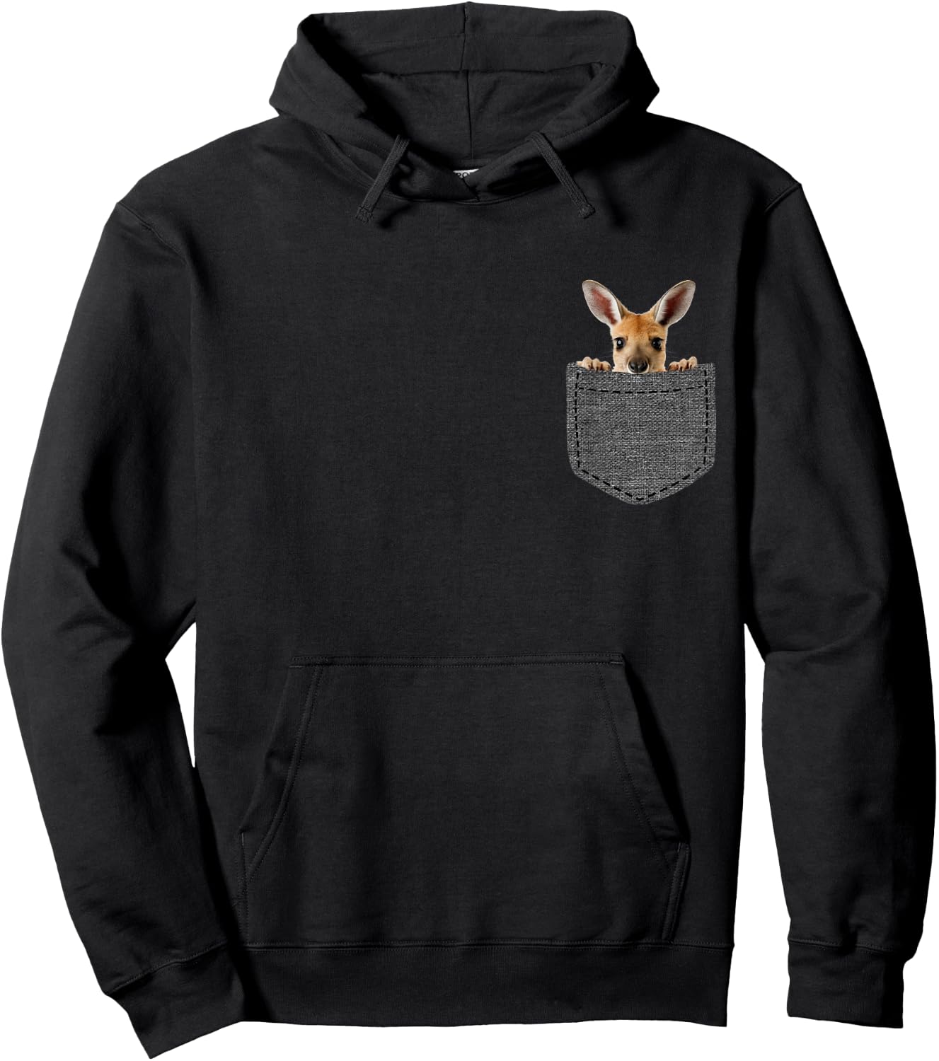 Känguru in Brusttasche Hoodie - Hoodie | Black