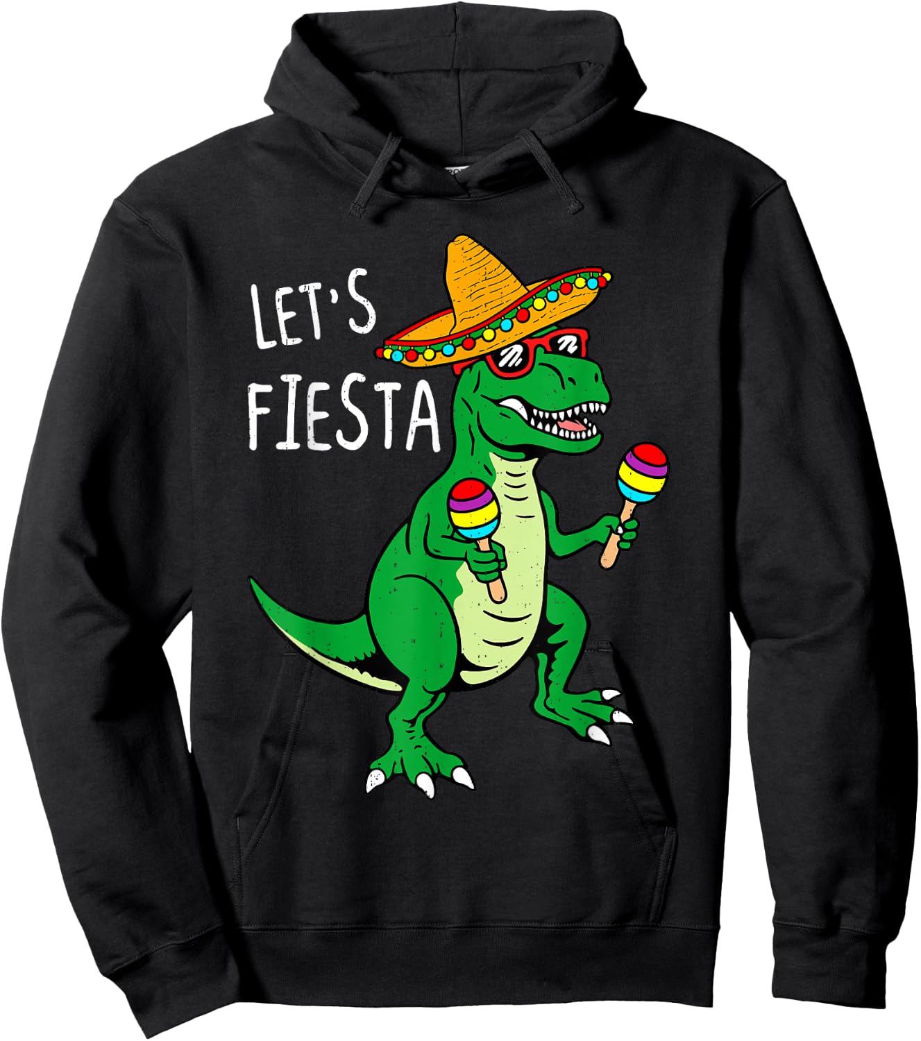 Lets Fiesta Dinosaur Cinco De Mayo Mexican Boys Kids Toddler Hoodie - Hoodie | Black