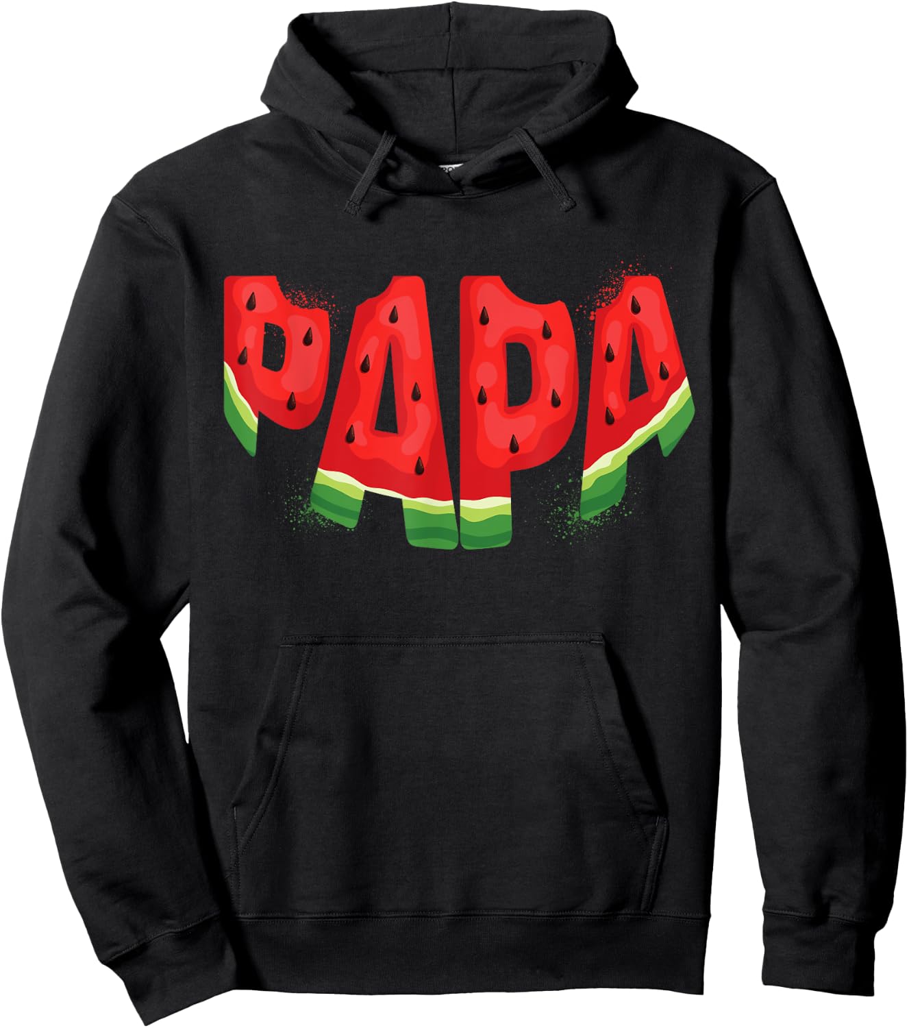 Funny Papa Watermelon Summer Fruit Family Matching Birthday Hoodie - Hoodie | Black
