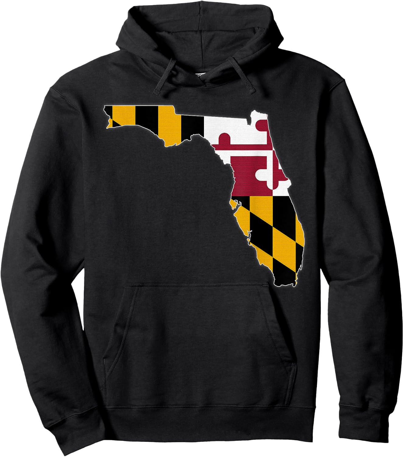 FLORIDA STATE MAP MARYLAND MD Flag Roots Men Women Gift Hoodie - Hoodie | Black